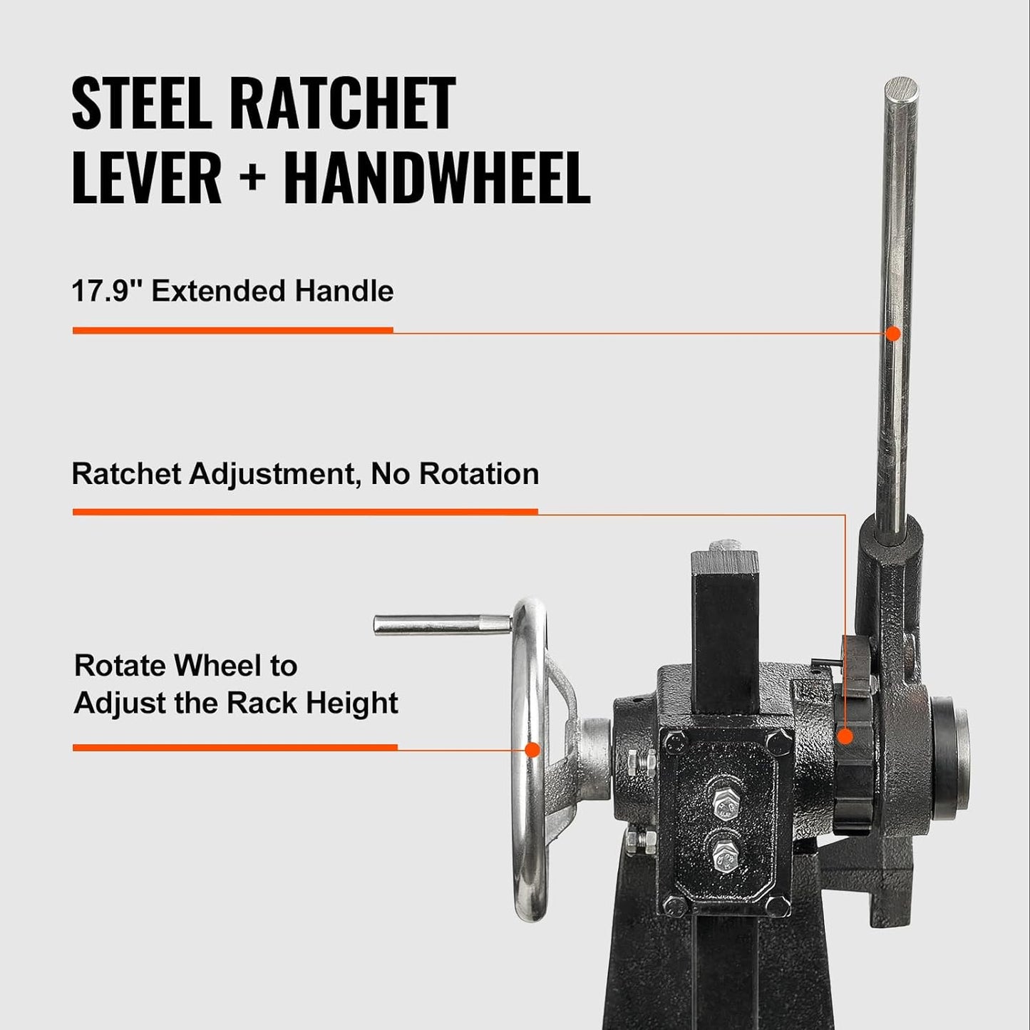 VEVOR Arbor Press, 3 Ton Ratchet Type Arbor Press, Ratchet Leverage Arbor Press with Handwheel, 12.2" Maximum Height, Cast Iron Manual Desktop Punch Press, for Stamping, Bending, Stretching, Forming