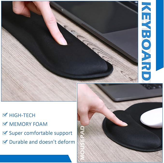 Yunsailing 4 Pcs Ergonomic Mouse Pad and Keyboard - Image 6