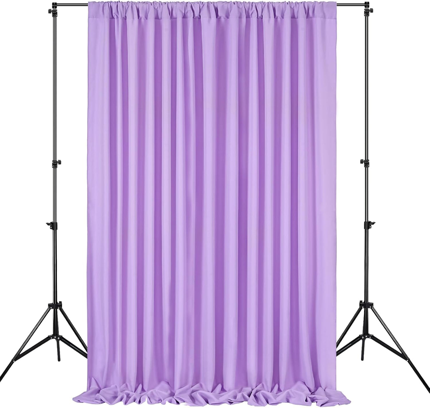 Lavender Backdrop Curtains Photo Backdrop Drapes: 2 Panels 5ft x 10ft Polyester Fabric - Baby Shower Mermaid Photography Background Decorations