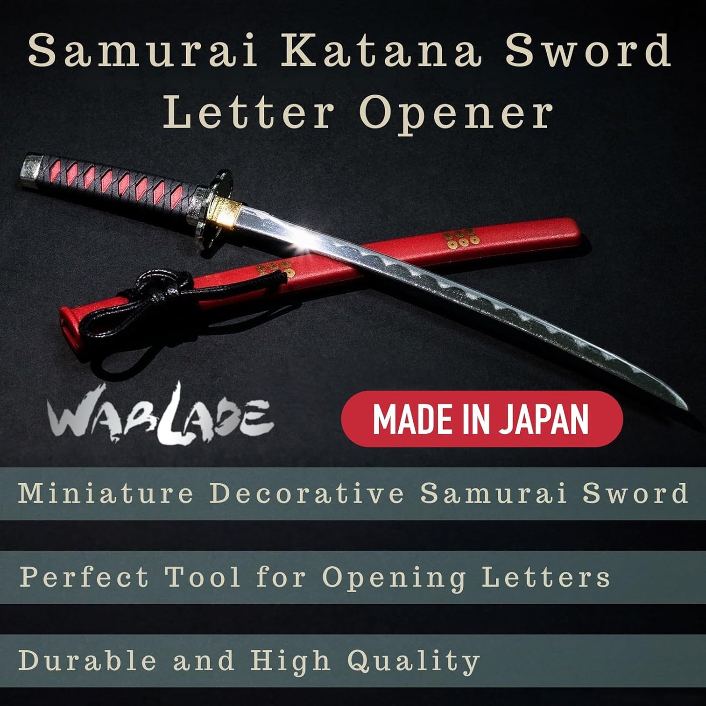 Mini Japanese Samurai Katana Sword Paper Knife Letter Opener 8.3 inch Made in JAPAN (Sakamoto Ryouma)
