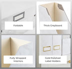 BLU MONACO Set of 4 Magazine Holders | White Marble Design - Image 6