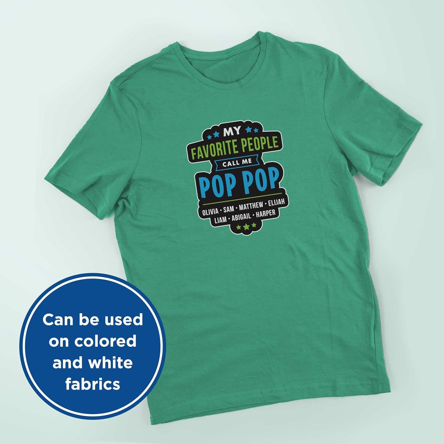 PrintWorks Printable Iron on Heat Transfer Paper for Dark Fabrics & T-Shirts, 8.5” x 11”, 12 Sheets, Easily DIY, Made in the USA