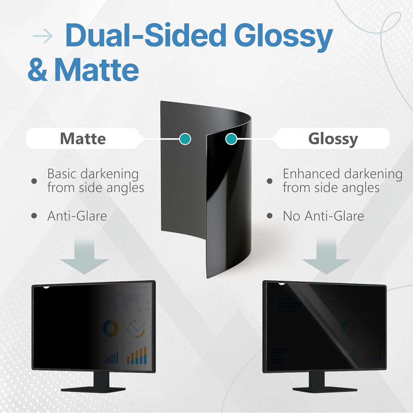 VINTEZ 21.5 Inch 16:9 Privacy Screen for Computer Monitor and Laptop - Anti Glare Protector Film Blue Light Filter Eye Protection - Computer Screen Privacy Shield, [1 Pack]
