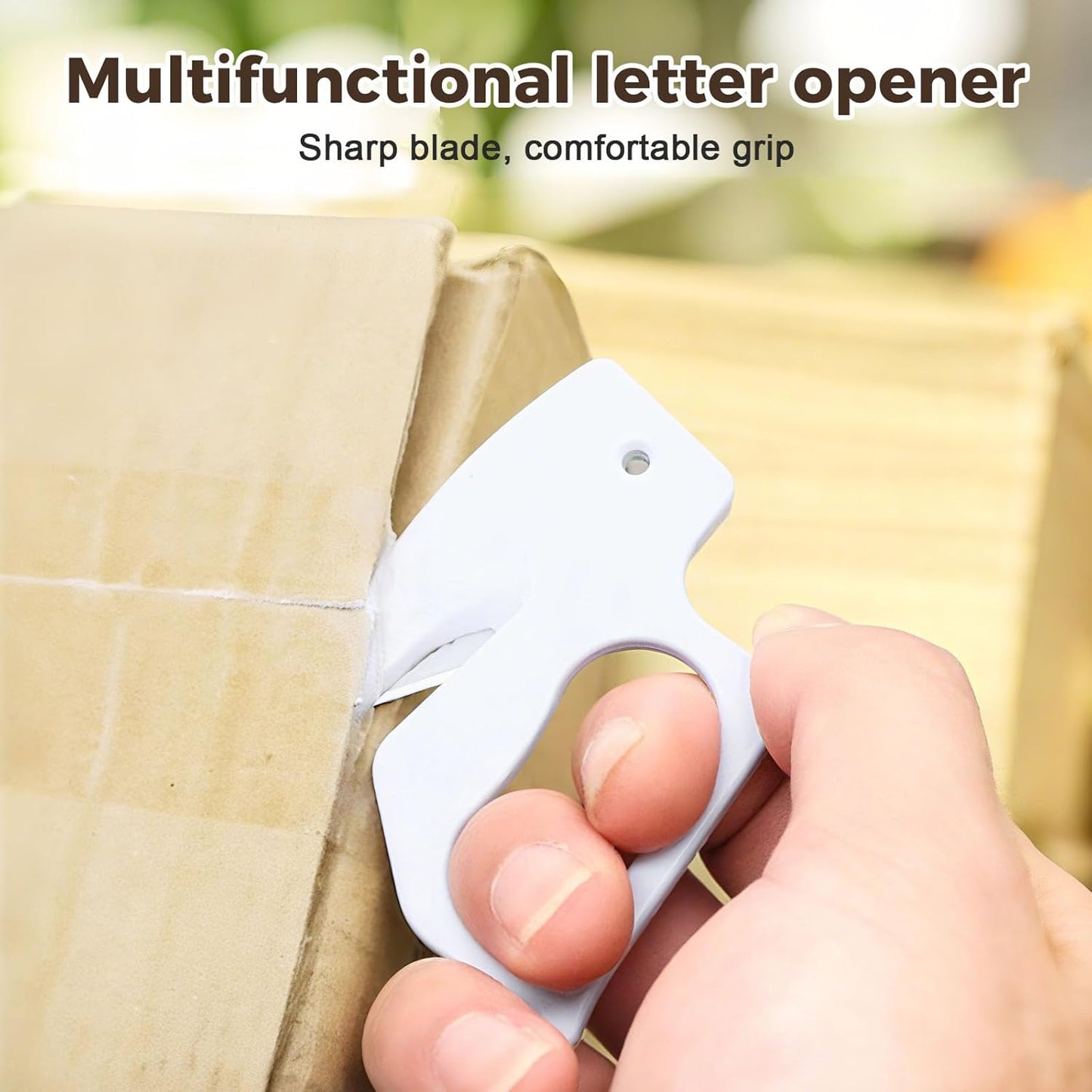 Letter Opener Envelope, 2025 Upgrade Envelope Opener Slitter Mail Opener Tool with Concealed Sharp Blade, Wrapping Mail Paper Cutter Envelope Cutter for Office Worker School Home (Black+White,3PCS)