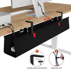 Univivi No Drill Under Desk Cable Management Tray, Clamp/Screw Mount Desk Cable - Image 3