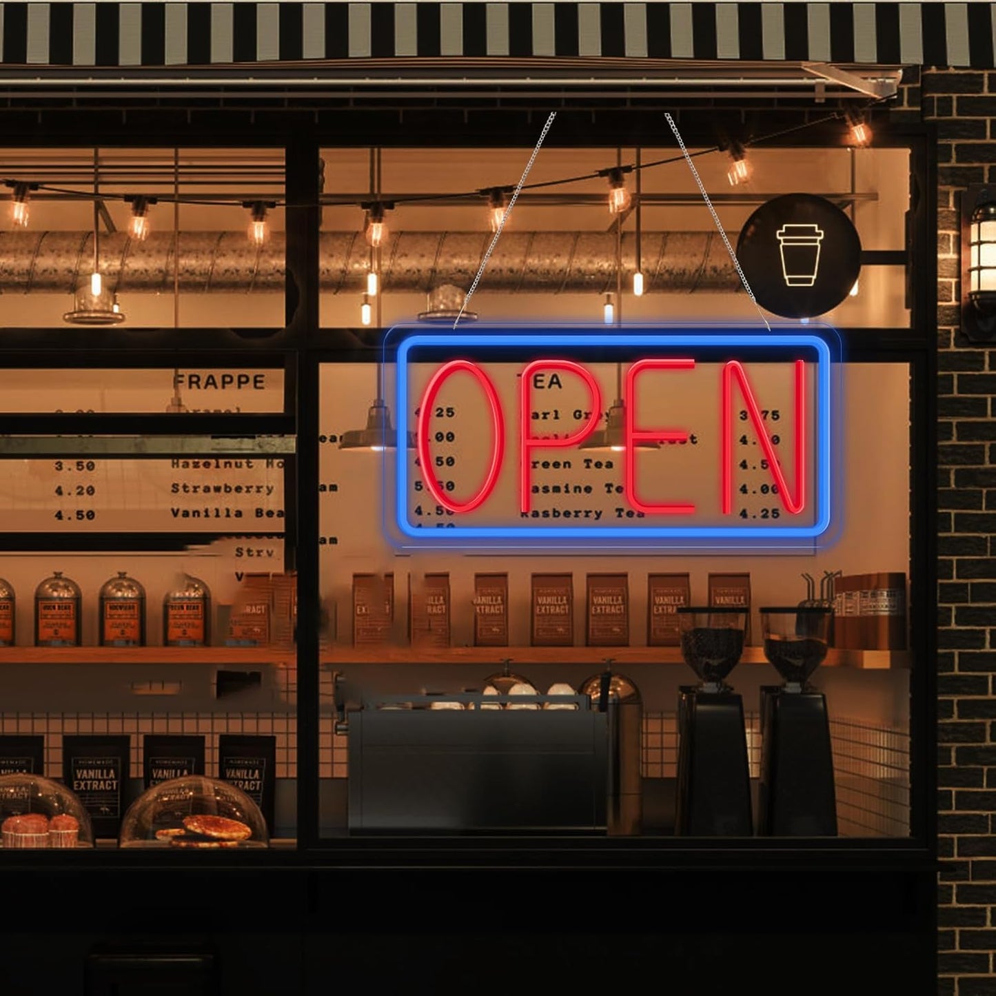 KEBE 22" X 11" Led Neon Open Signs for Business, Ultra Bright Open Lights Board with ON/OFF Switch, High Visibility Energy Efficient Business Sign for Storefronts Windows Bars Hotels
