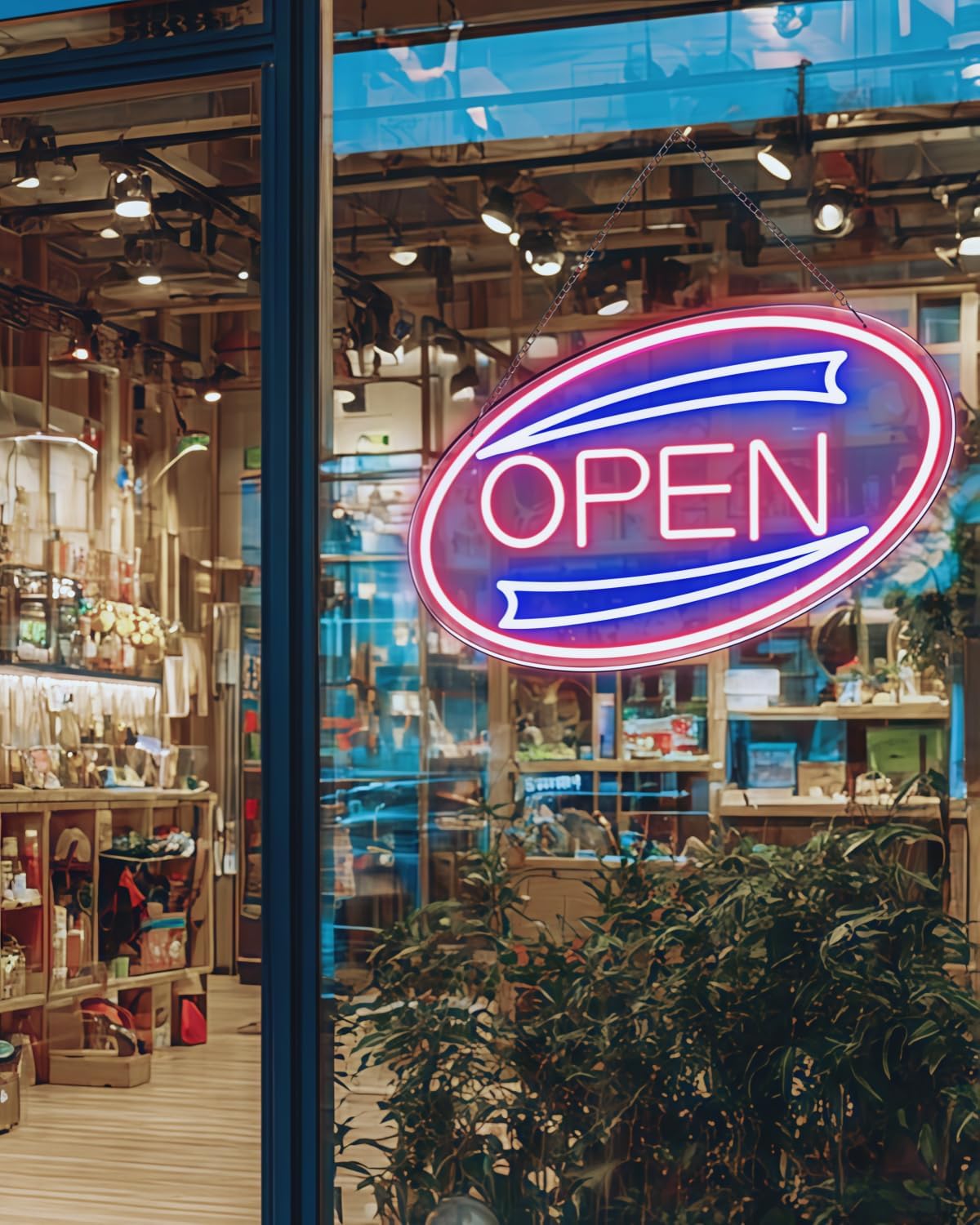 Neon Open Sign for Business, 17"x11.4" Ultra Bright Light Up Open Sign With Dimmable Switch for Hanging Storefront Window Bar Salon Coffee Hotel Stores Wall Decor