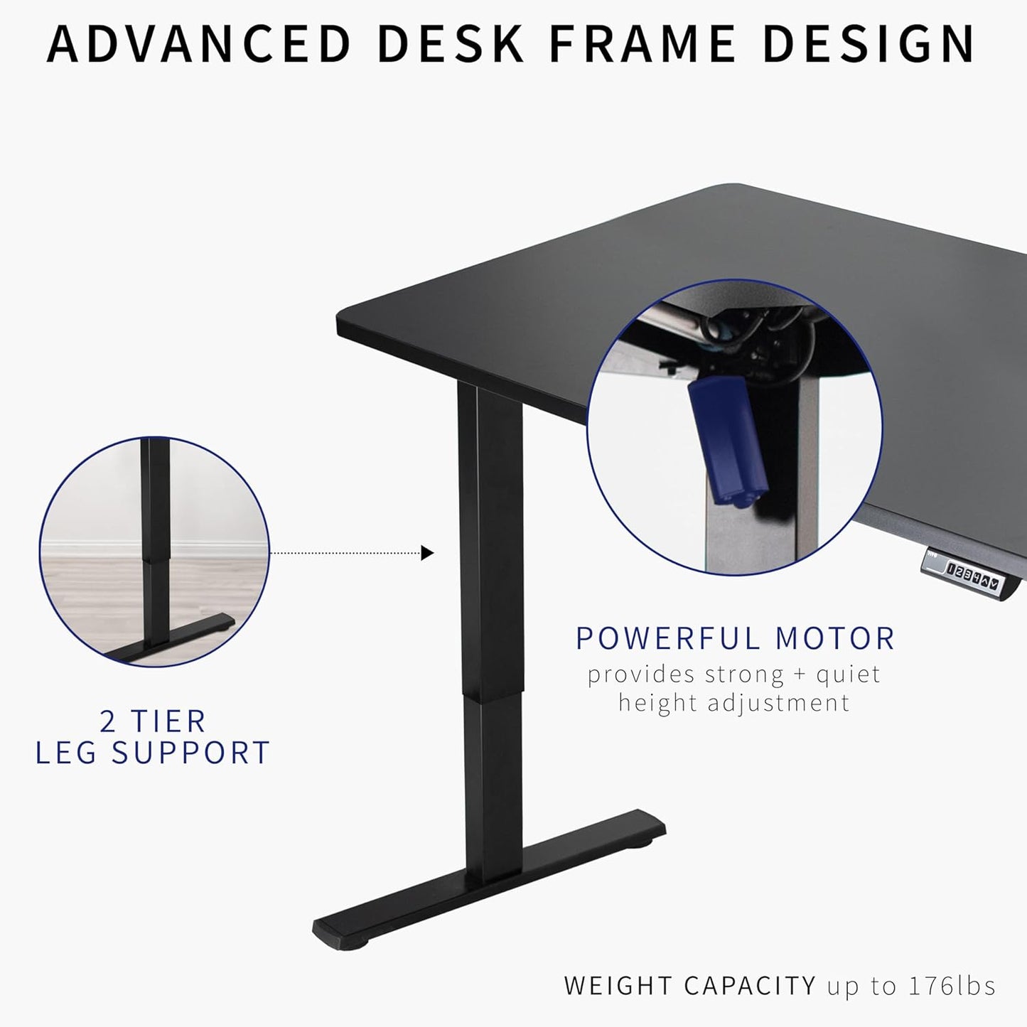 VIVO Electric 48 x 30 in Standing Desk, Memory Height Adjustment, 1B Series, One-Piece Reclaimed Wood Top, Gray Frame, DESK-KIT-1G5P