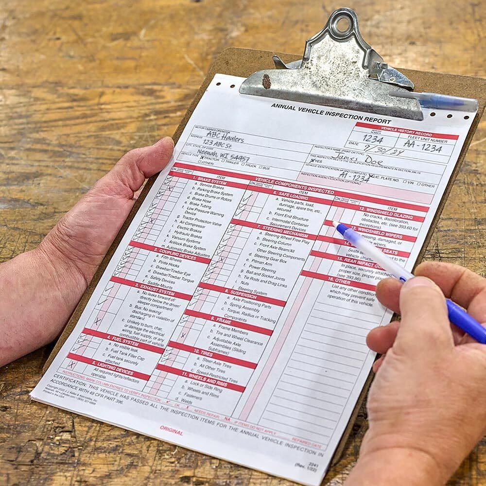 J. J. Keller Annual Vehicle Inspection Report Form 50-pk. - Snap-Out Format, 3-Ply, Carbonless, 8.5" x 11.75" - Meet DOT AVIR Requirements Under 49 CFR 396.21