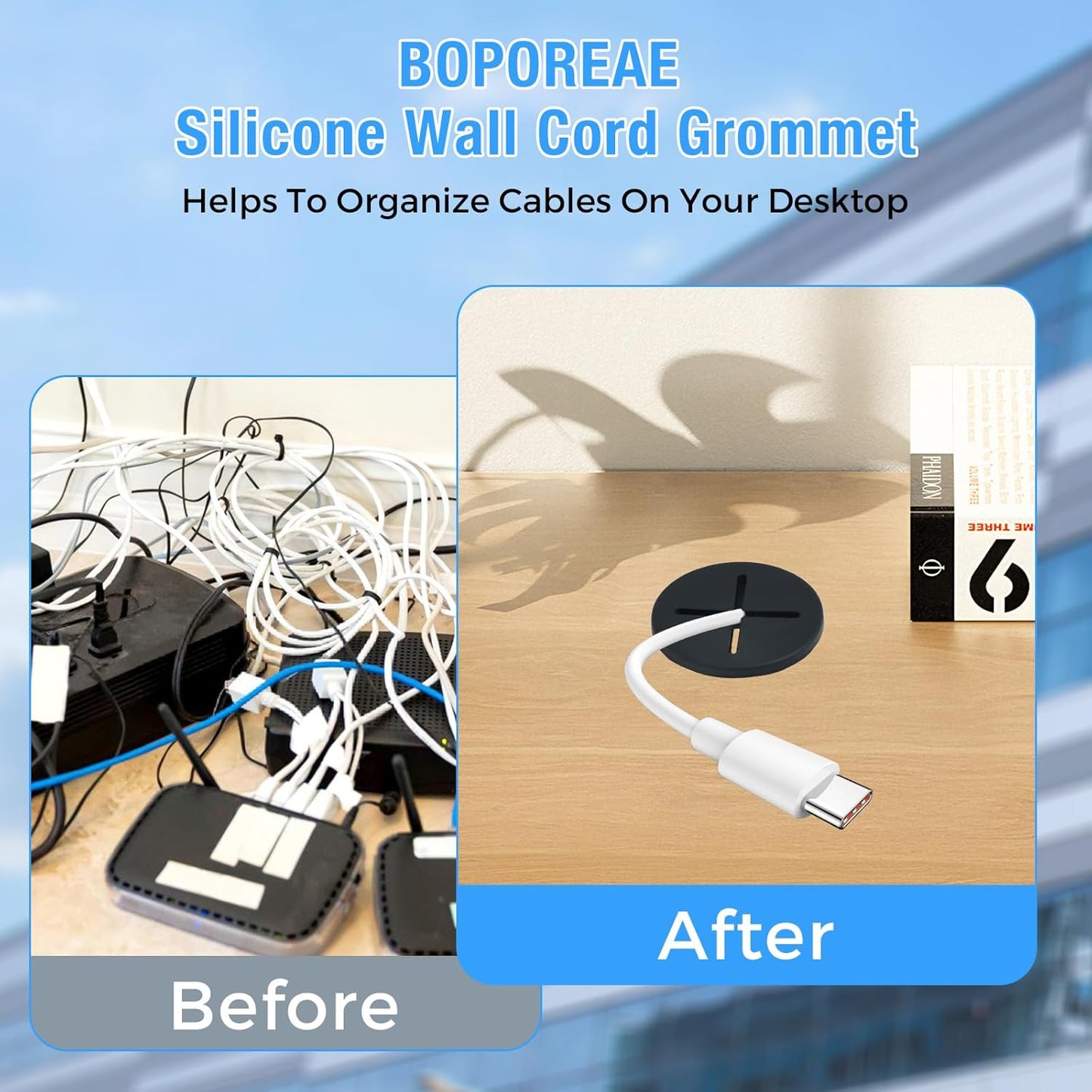 Desk Grommet, 1 in 25 mm Silicone Rubber Grommets, White Desk Hole Cover for Cables, Flexible Wall Cord Pass Through Grommet for Office Table Computer Home Furniture Wire Organizer-15 Pcs