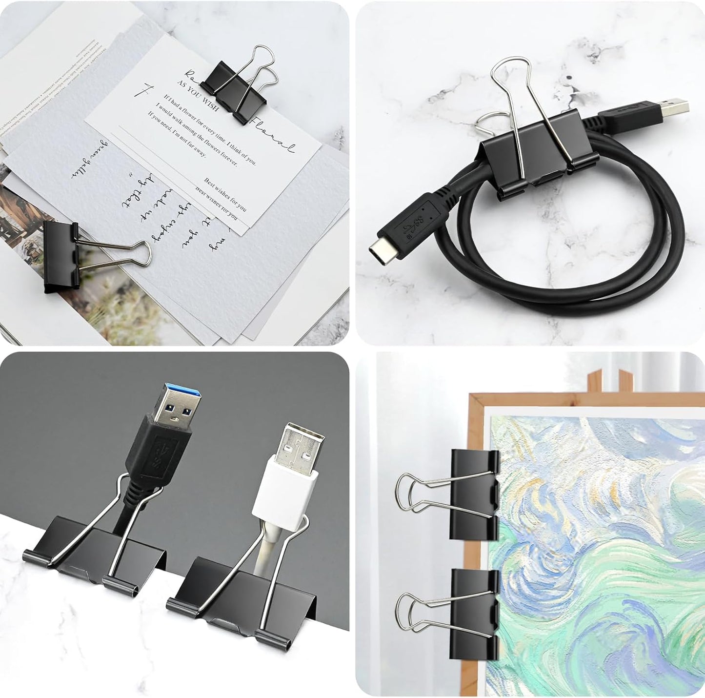 30 Pack Large Binder Clips 1.6 Inch Binder Paper Clip Big Paper Clamps for Office, School, Home