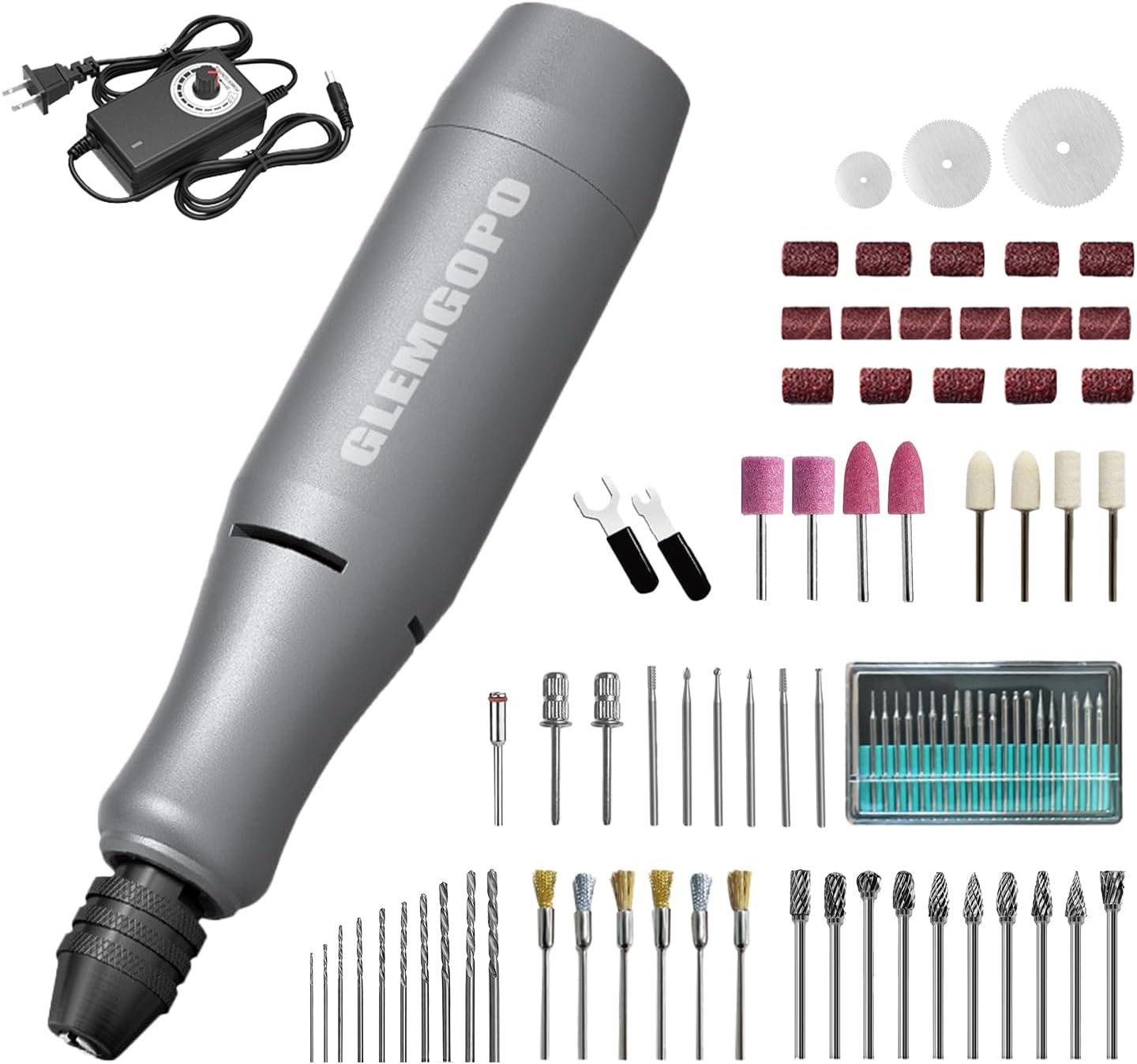 Mini Rotary Tool Kit with Copper Core Motor & 86 Accessories, Variable Speed 0-18,000 RPM, 3-24V Regulated Power for Engraving, Sanding, Polishing, Drilling, DIY Crafts