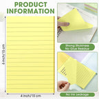 Seajan 48 Pcs Lined Sticky Notes 4 x 6 Self Stick Note Pads 6 Bright Colors - Image 2