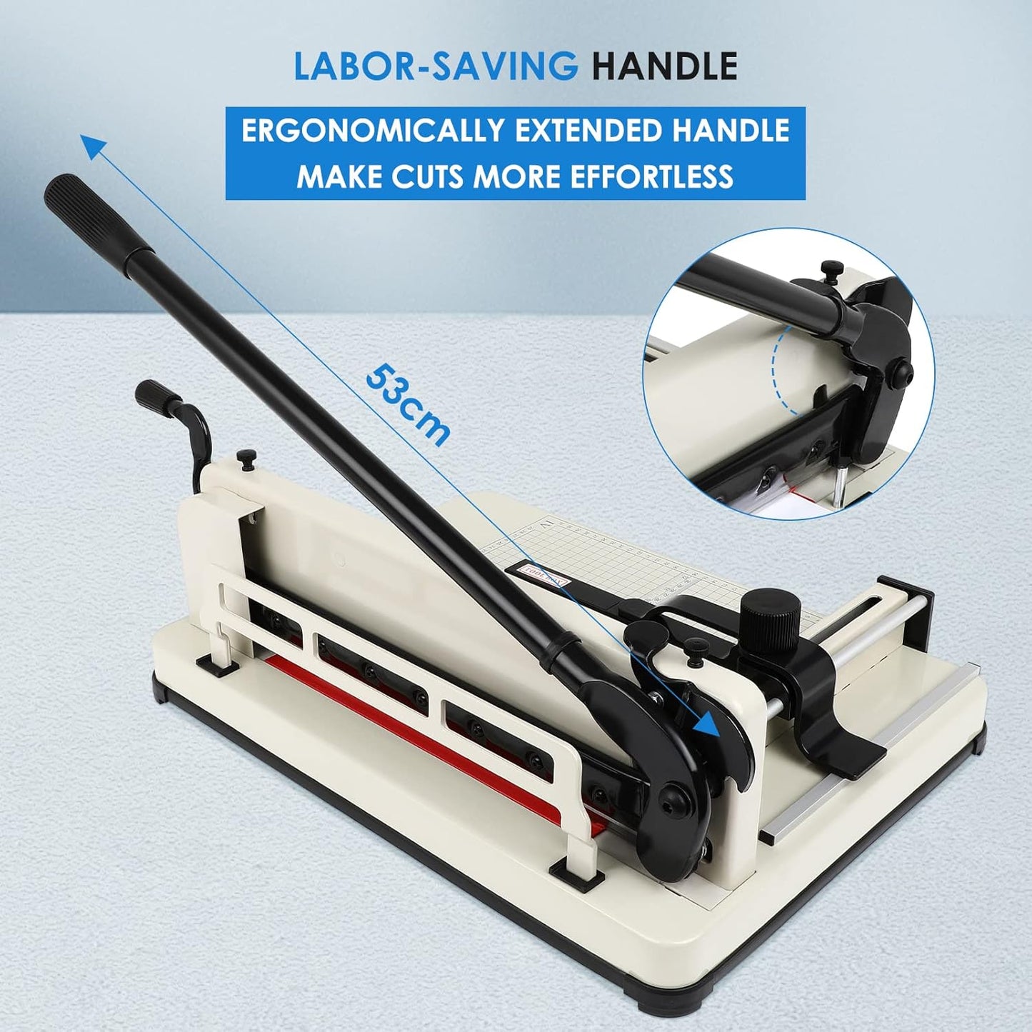 Heavy Duty Paper Cutter, 12" Guillotine Paper Cutter, Cortadora de Papel 500 Sheets Paper Trimmer with Double Safety Protection&Durable HSS Blade for Cutting Paper, Leather, PVC,Non-Woven Fabrics
