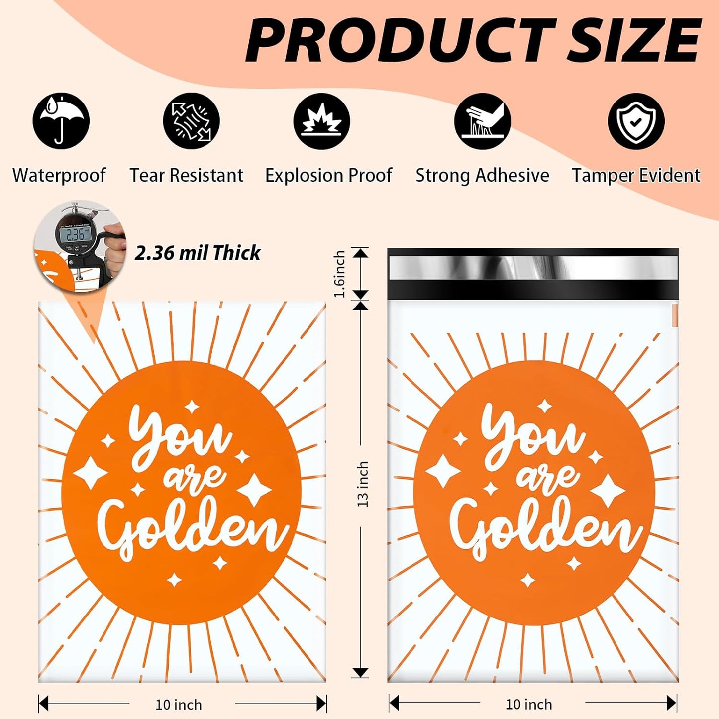 Oududianzi Poly Mailers 10x13, 100PCS Shipping Bags, Mailing bags, Plastic Packaging Bags, Mailers Poly Bags for shipping, Shipping Envelopes, Packaging for shipping - Line
