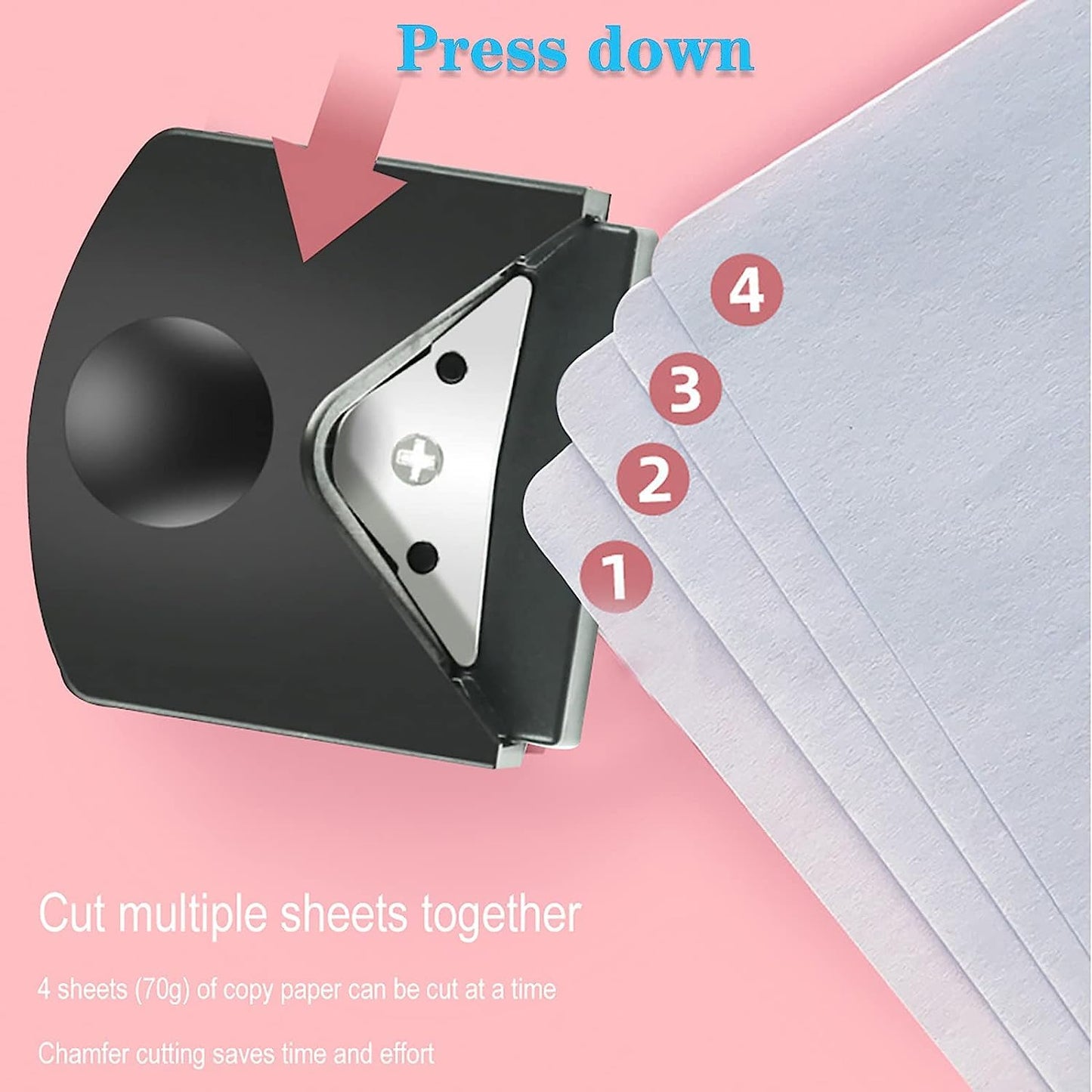 YUENTOEN Paper Corner Rounder, 4mm Corner Cutter Punch Tool for Paper Crafts, Photo, Cardstock, DIY Projects, Laminate, Card Making and Scrapbooking(Black)