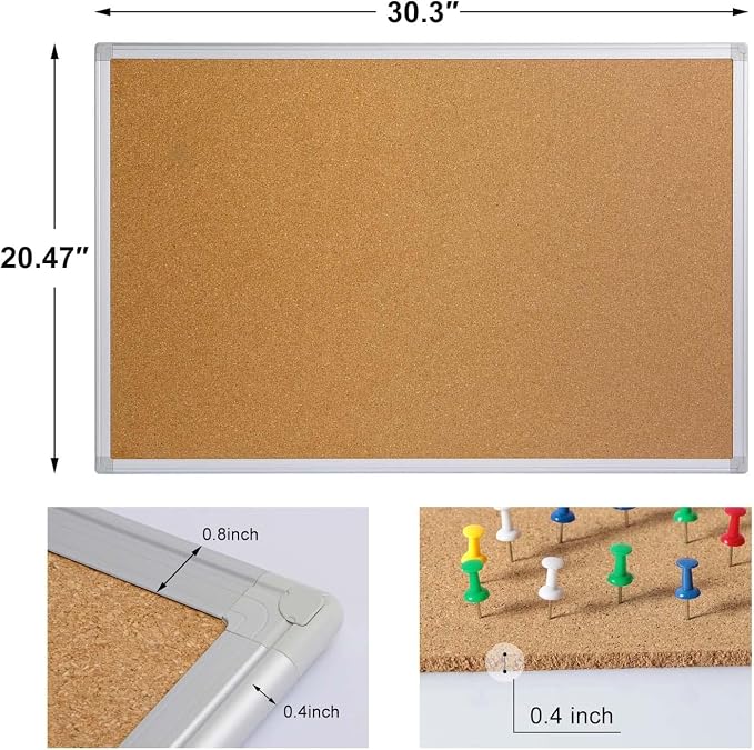 2-Pack Cork Board Bulletin Board 20 x 30 Inches, Office Board - Image 3