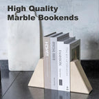 Marble Bookend for Heavy Books, Decorative Bookends for Shelves, Durable and - Image 4