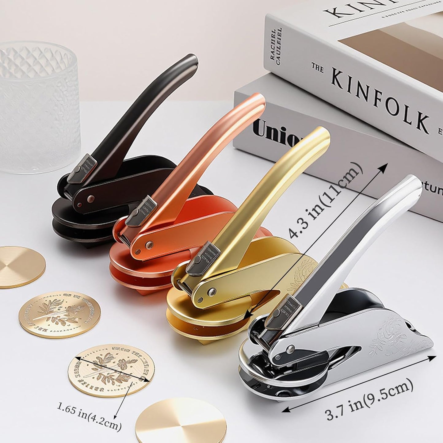 Personalized Wedding Embosser Stamp Custom - Handheld Monogram Embosser for Invitations, Envelopes, Napkins, Books, Initials & Names - Elegant Wedding Gift for Couples