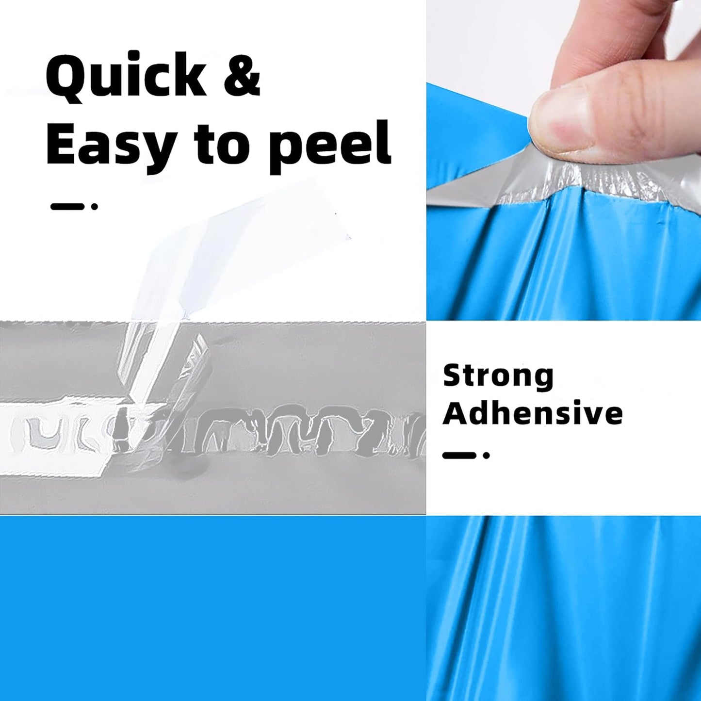 POLYSELLS 100 pcs 7.5x10.5 Inches Blue Poly Mailers Shipping Envelopes, Strong Adhesive Sealing, Waterproof, and Tear-resistant Postal Mailing Bags for Clothing, Books, and Accessories