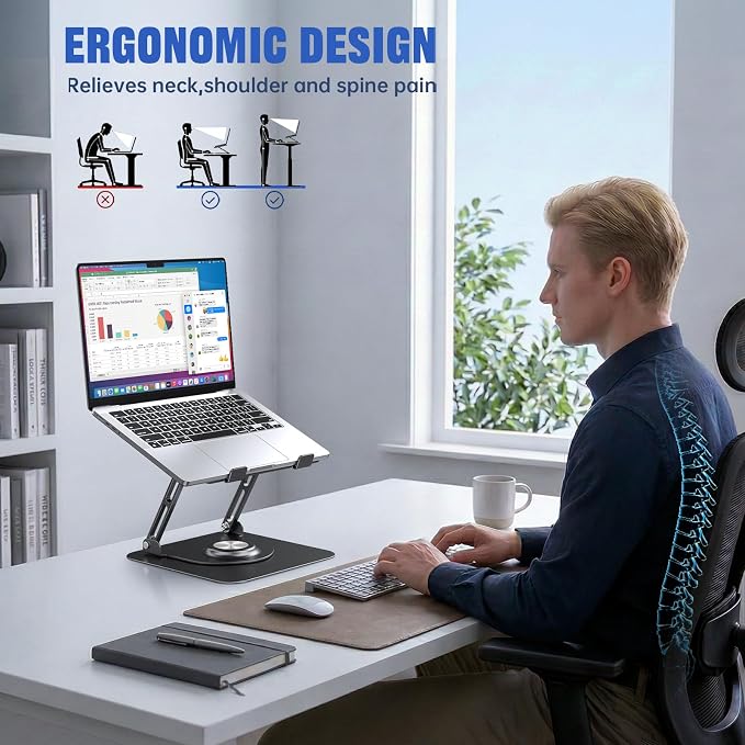 JOYEKY Laptop Stand for Desk, Adjustable Computer Stand - Image 6