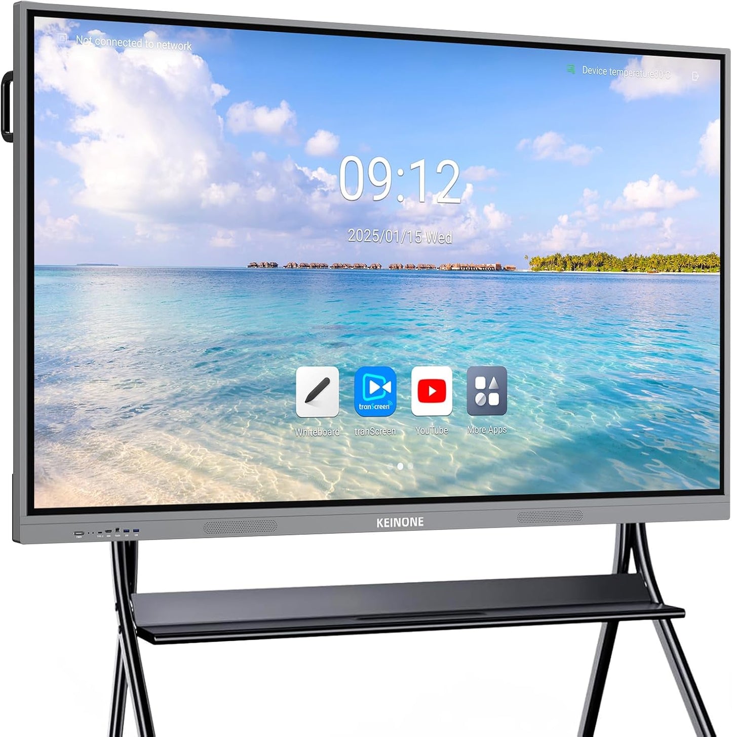 55'' 4K Smart Board, Android 14 OS 8+128 GB Interactive Whiteboard, Electronic Digital Whiteboard with Open App Ecosystem, Touchscreen Smart Board for Home, Office and Classroom, Gray