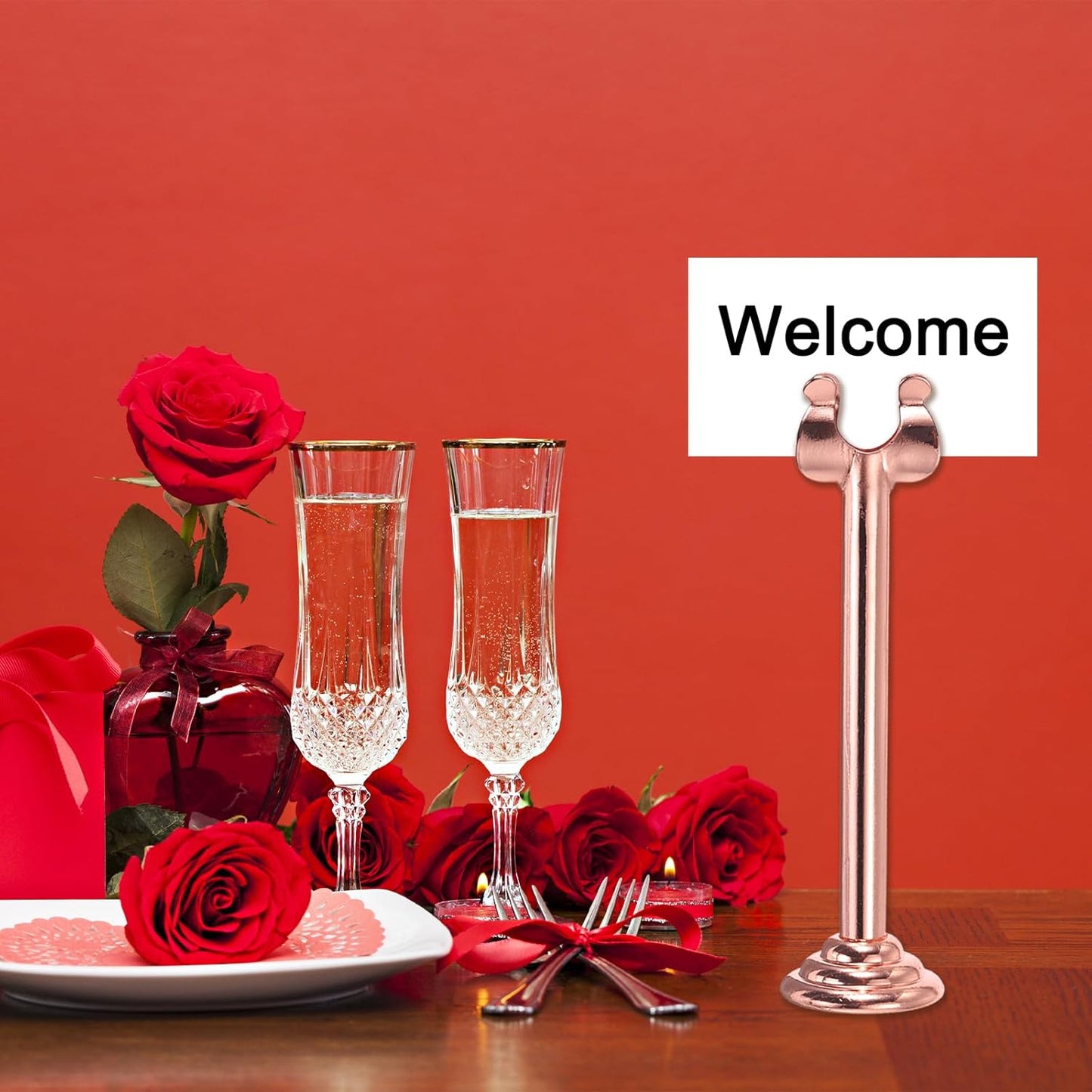 MECCANIXITY 12Pcs Table Number Holder 3.15 Inch Place Card Holder Picture Holders Gold Table Sign Holders for Wedding Anniversary Birthday Party
