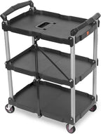 Wen Compact Foldable Service Utility Cart, Three Tier - Image 4