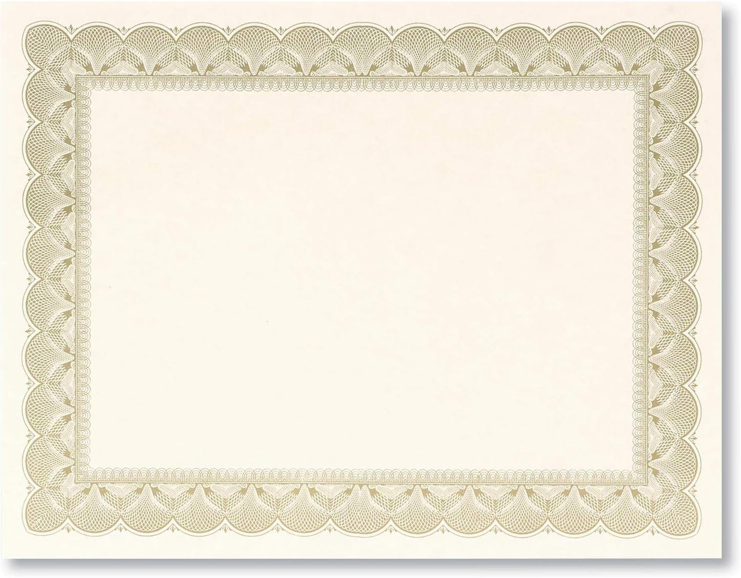 PaperDirect Gold Metallic Traditional Metal Colored Standard White Parchment Certificates, 8.5 x 11, 100 Count