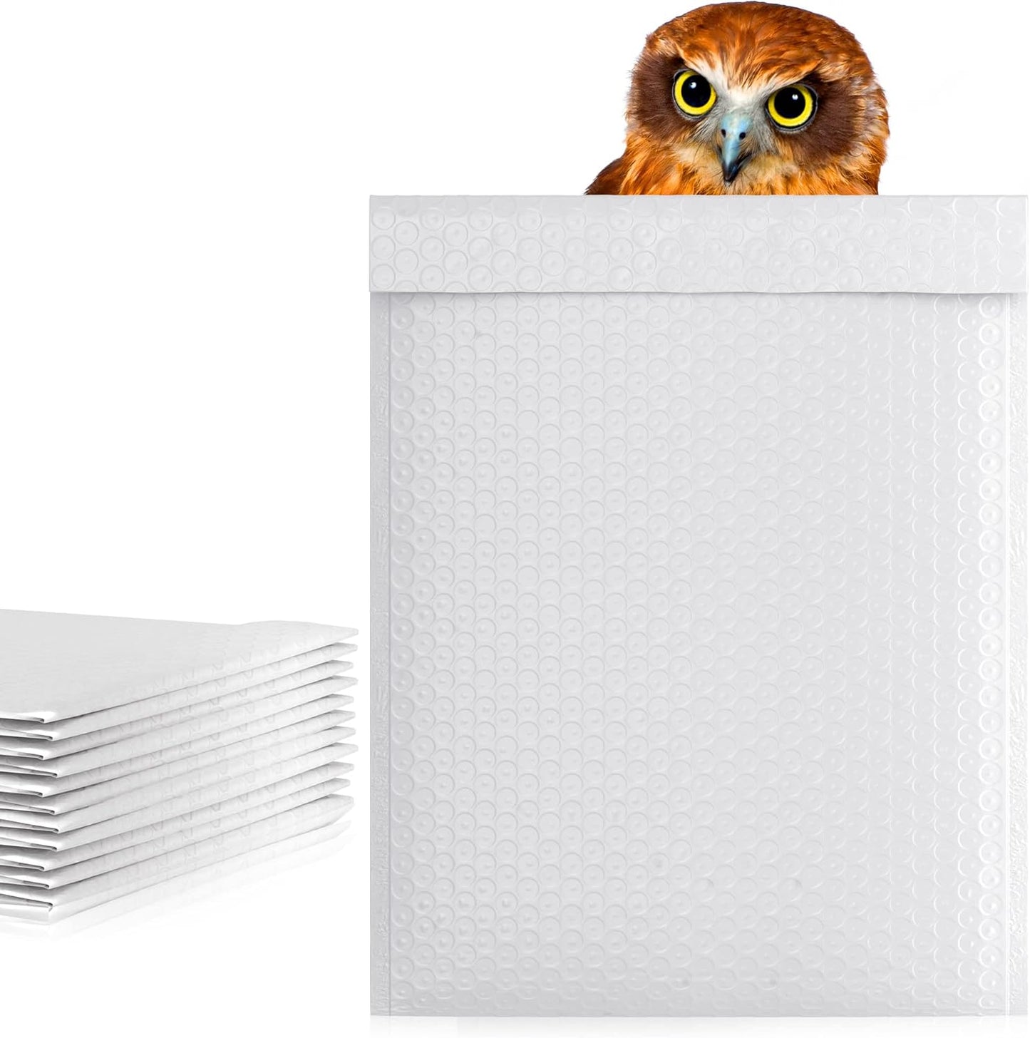 White Poly Bubble Mailers Self Seal, 12.5 x 18 Inch. Pack of 300 Bubble Packaging Envelopes for Shipping. Durable Padded Envelopes Waterproof. Self Seal Padded Mailers. Shipping Packages