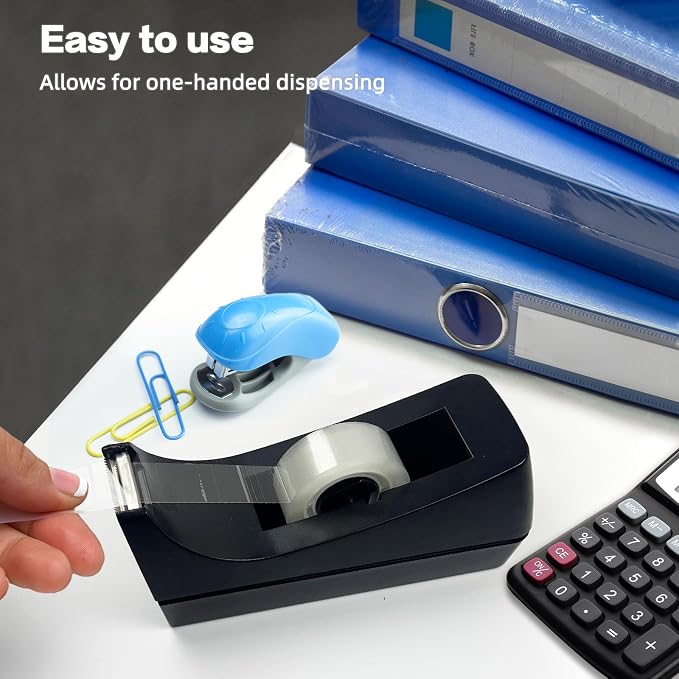 10 Pack Desktop Tape Dispenser Bulk Black Tape Roll Dispenser Non Skid Base - Image 5