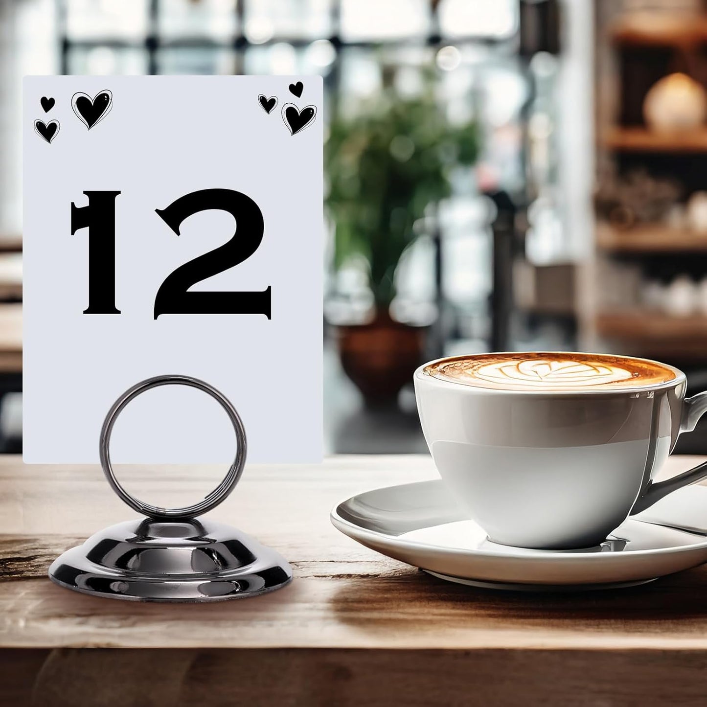 24 Pcs Table Number Holders Metal Place Card Holders Table Number Stands Tabletop Menu Sign Stands for Wedding Restaurant Recipe Banquet Birthday (Gunmetal Grey)