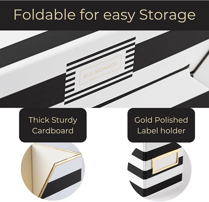 BLU MONACO | Cardboard Magazine File Holder Set of 4 | Vertical Magazine File - Image 8