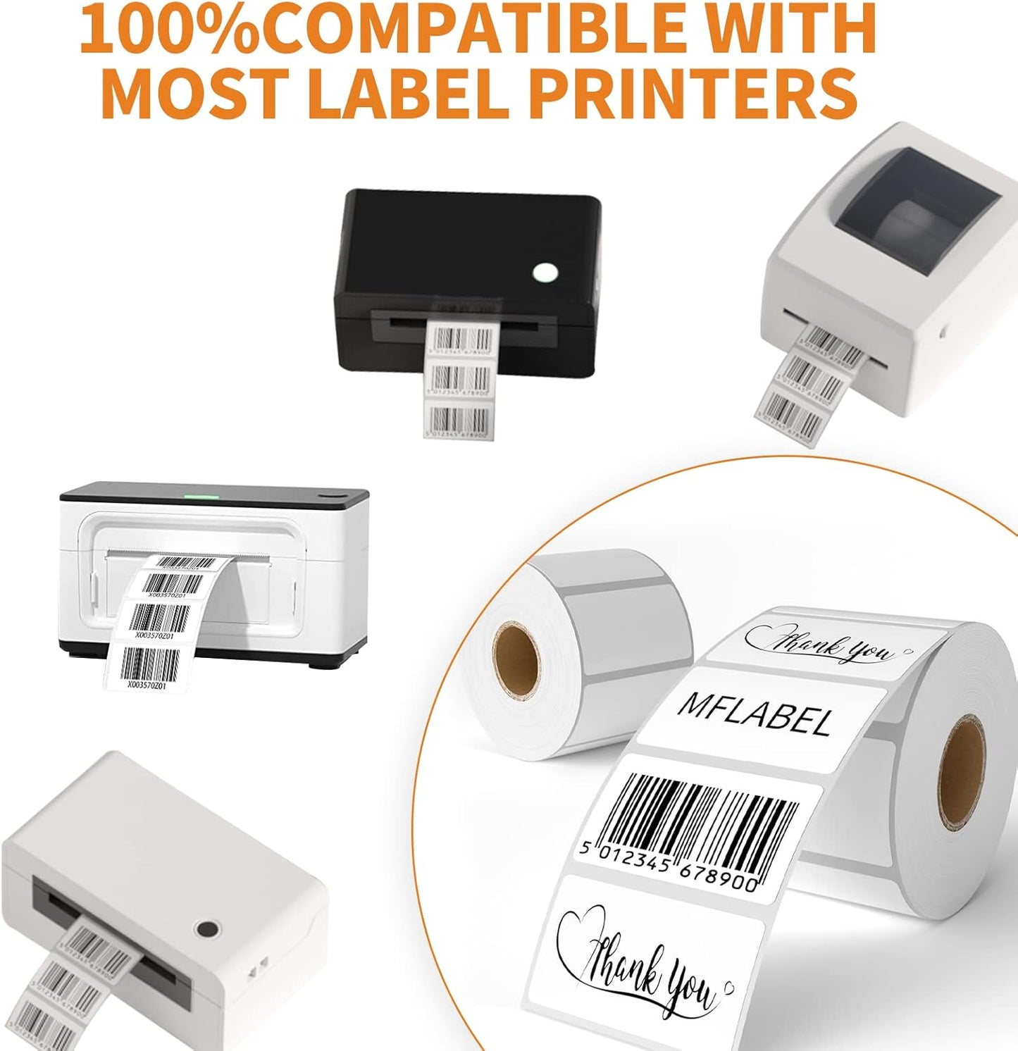 MFLABE 360 Rolls of 1000 2-1/4 x 1-1/4 Inch Direct Thermal Perforated Shipping Labels,SKU Labels