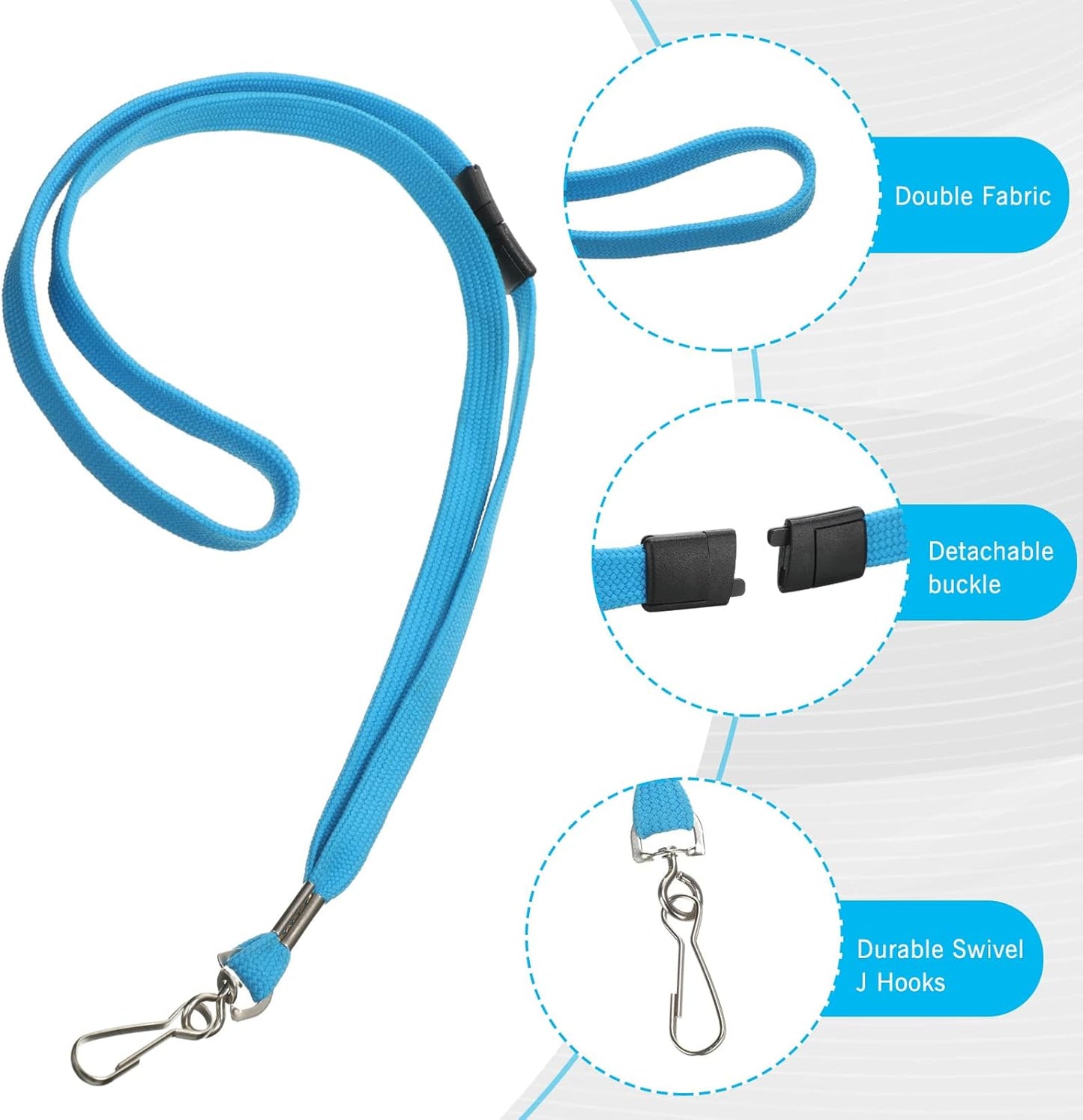 Windyun Breakaway Lanyards for ID Badges Bulk Lanyards Strap with J Hook Flat Lanyards School and Office Supplies