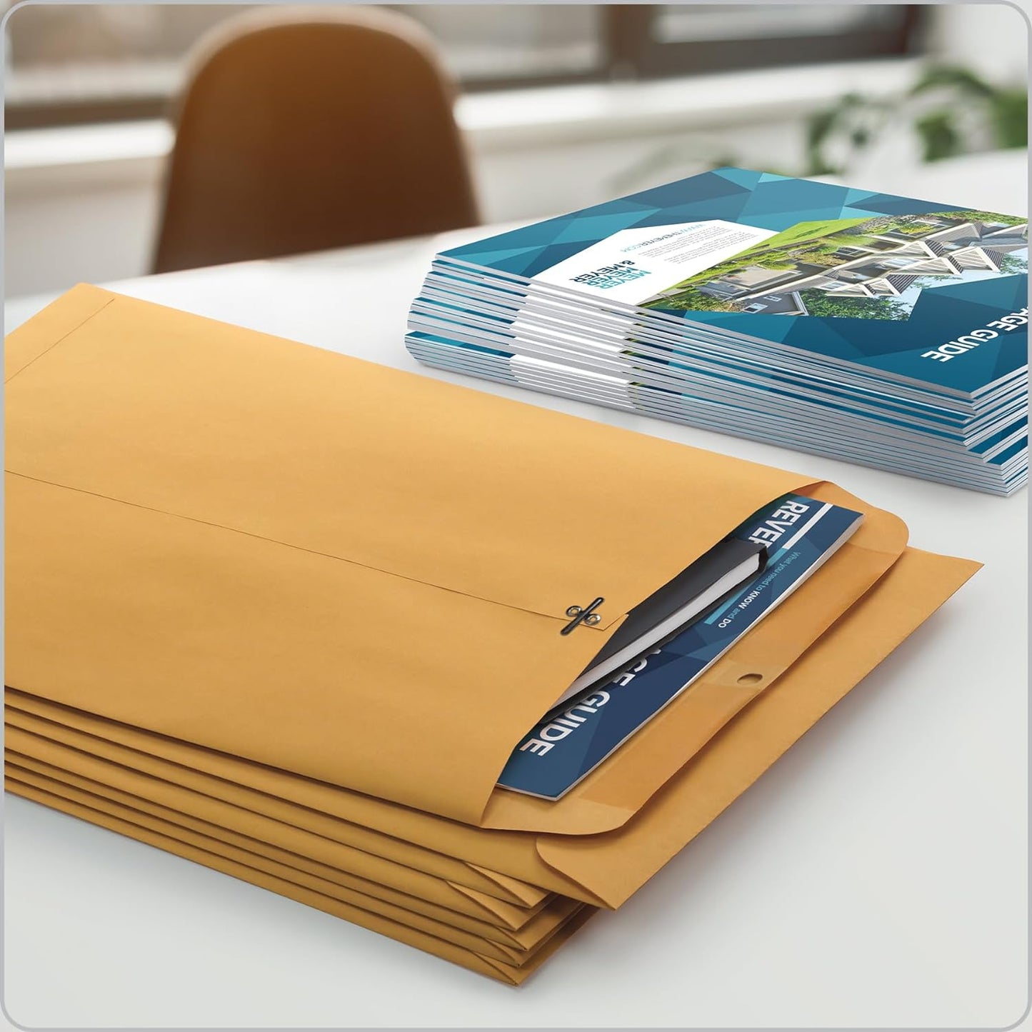 Quality Park, QUA37893, Gummed Kraft Clasp Envelopes, 100 / Box, Kraft, 9.5 x 12.5 Inches