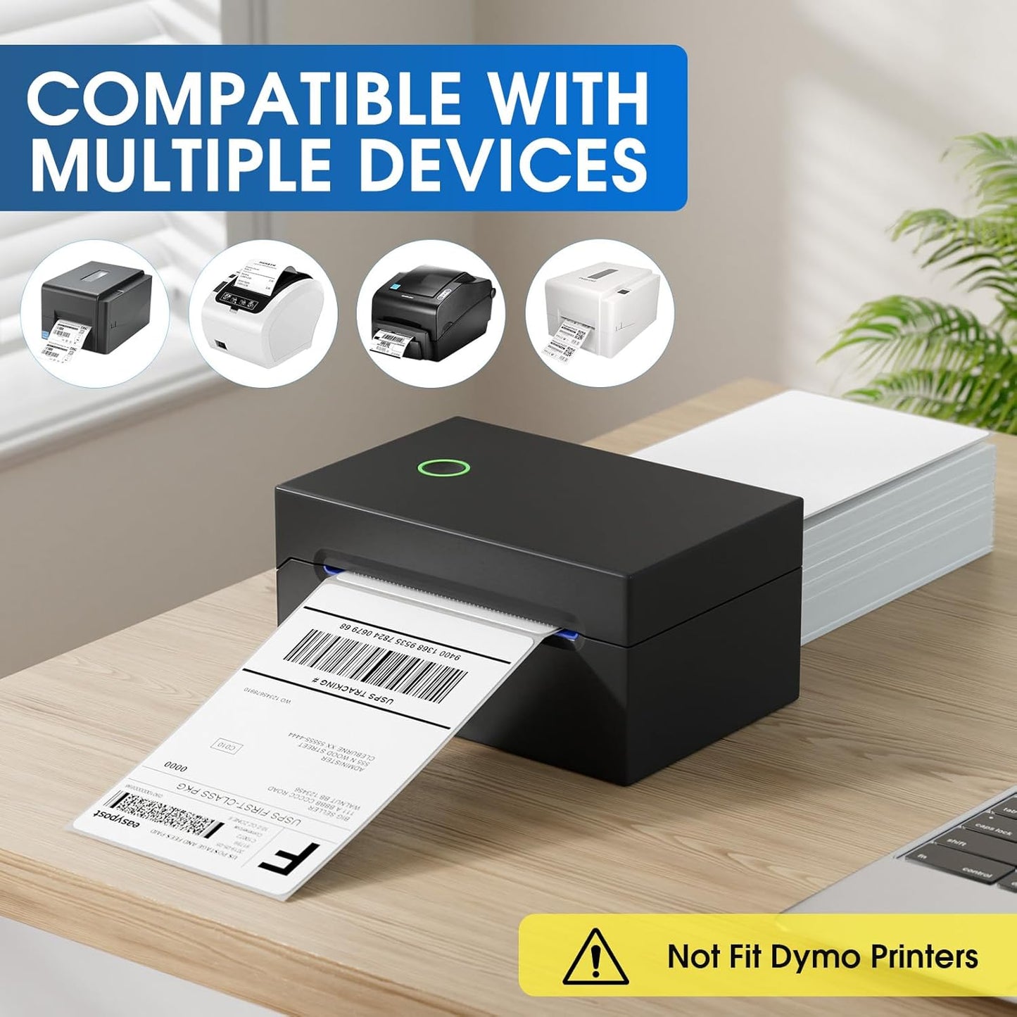 MaxGear 4" x 6" Direct Thermal Labels, 4000 Fanfold Labels, for Shipping & Mailing, Perforated White, Commercial Grade with Permanent Adhesive, Compatible with Most Thermal Printers,8 Stack