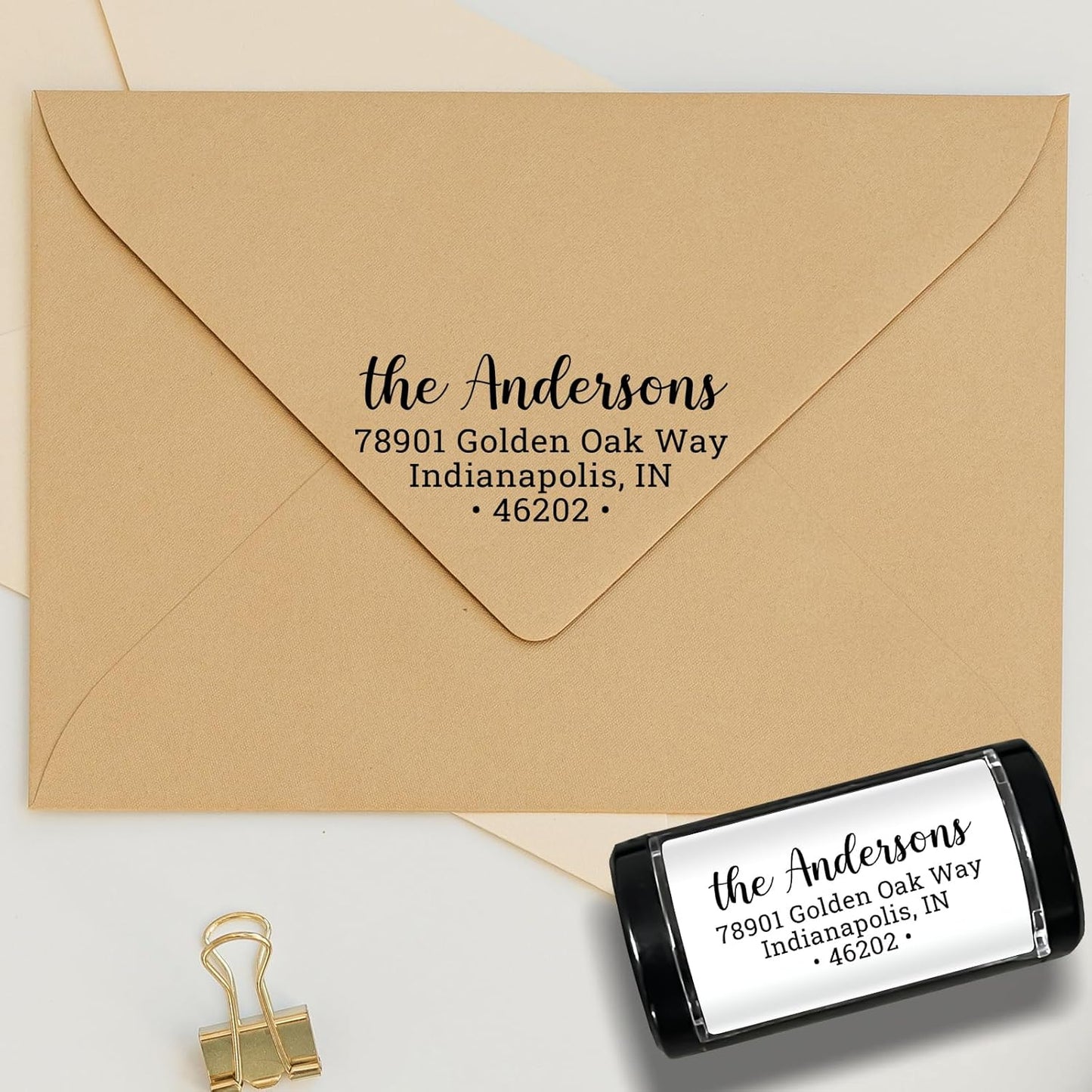 Custom Address Stamp - Personalized Self-Inking Address Return Stamp - Custom Rubber Stamper for Couples Families Office - 5 Sizes - 5 Ink Color Options