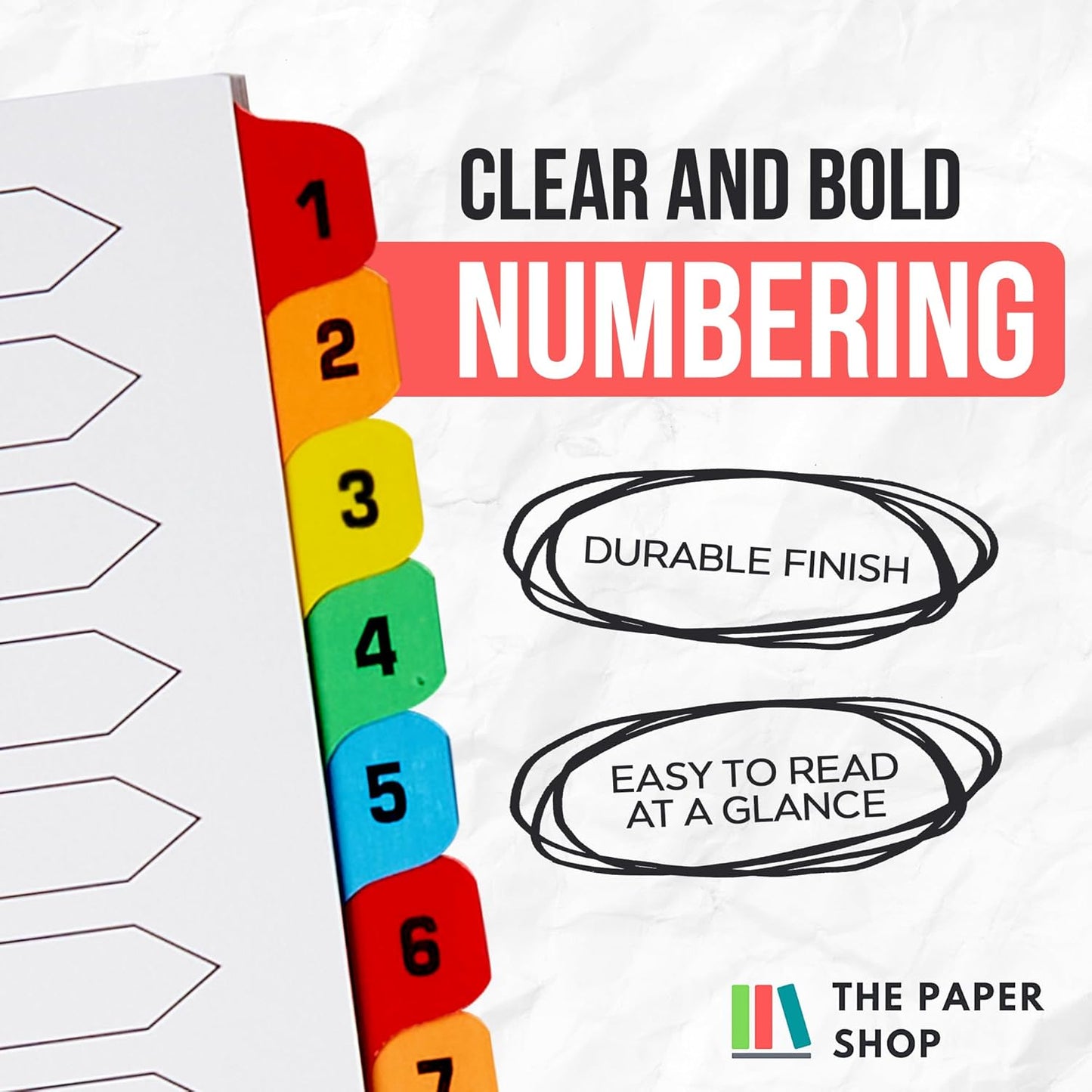 Binder Dividers with Tabs 1-20 Numbered – A4 (3 Pack) | Dividers for 3 Ring Binder | Numbered Tab Dividers for Office, School & Home Organization - The Paper Shop