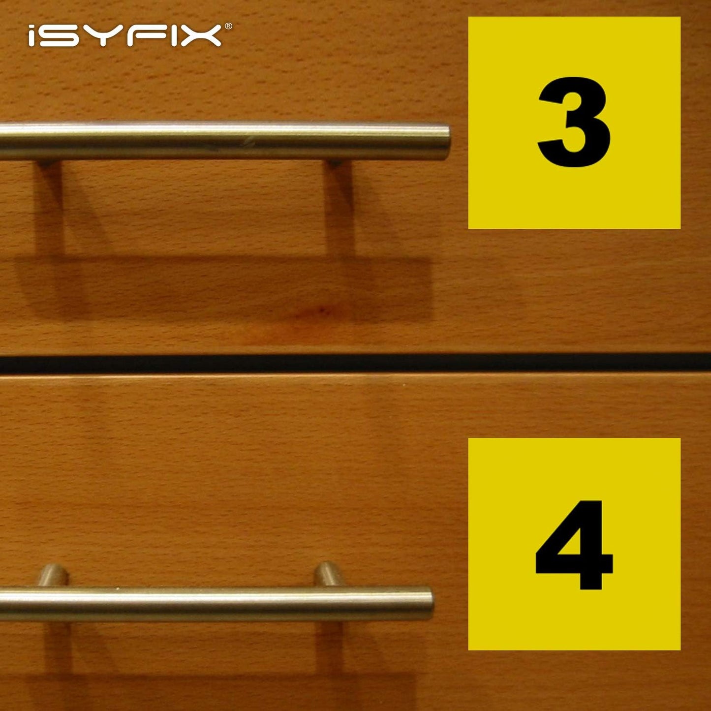 iSYFIX Yellow Consecutive Number Stickers – 1 to 100, 4-inch, 1 Set – Vinyl Self Adhesive Premium Decal, Ideal for Inventory, Storage, Organizing, Boxes, Toolbox, Lockers & More, Indoor/Outdoor