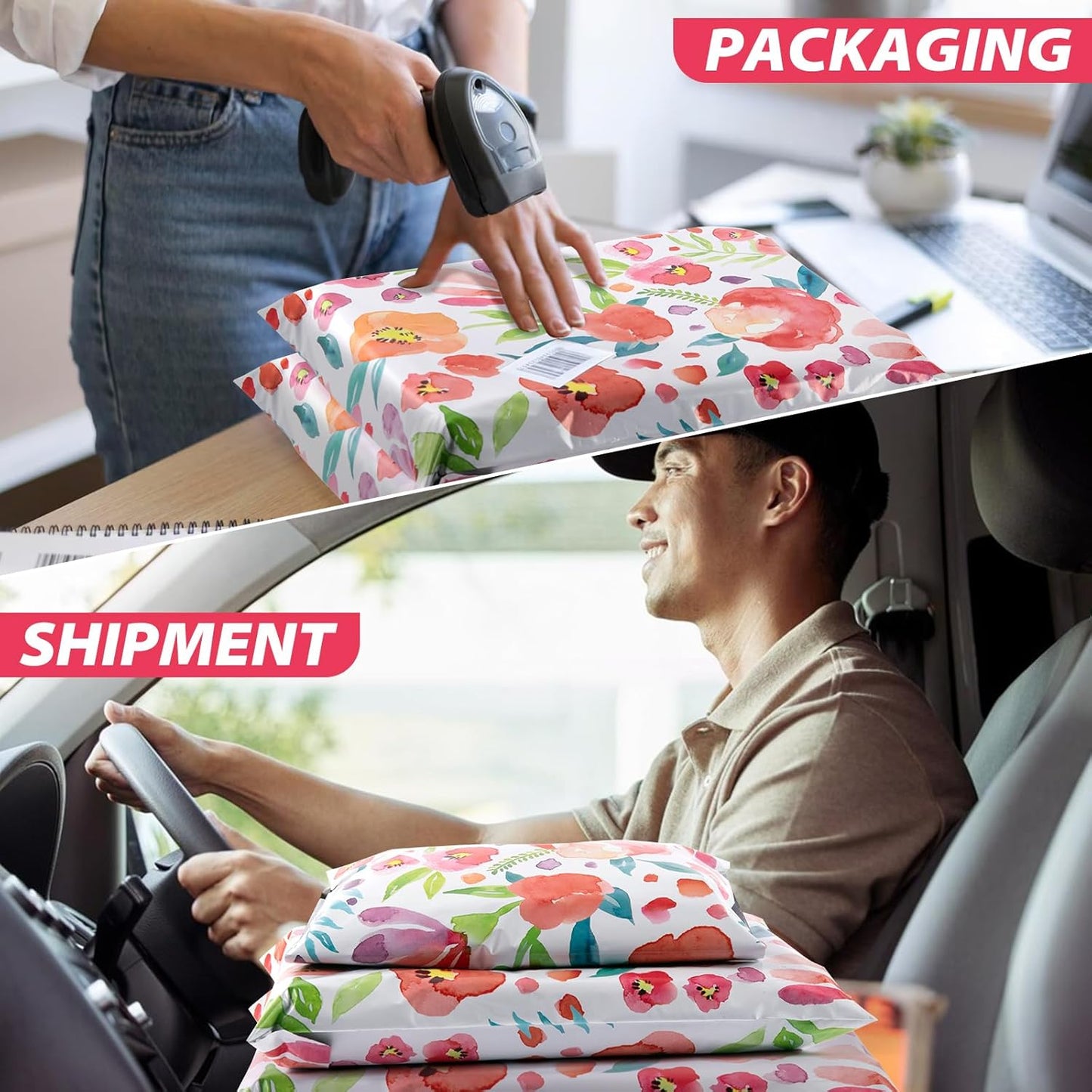 Oududianzi Poly Mailers 10x13, 100PCS Shipping Bags, Self-Seal Mailing Bags, Mailers Poly Bags for Shipping, Polymailers Packaging Bags for Online Small Bussiness and Retail Stores