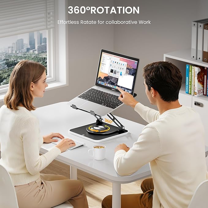 JOYEKY RGB Laptop Stand for Desk, Adjustable Ergonomic Laptop Riser - Image 2