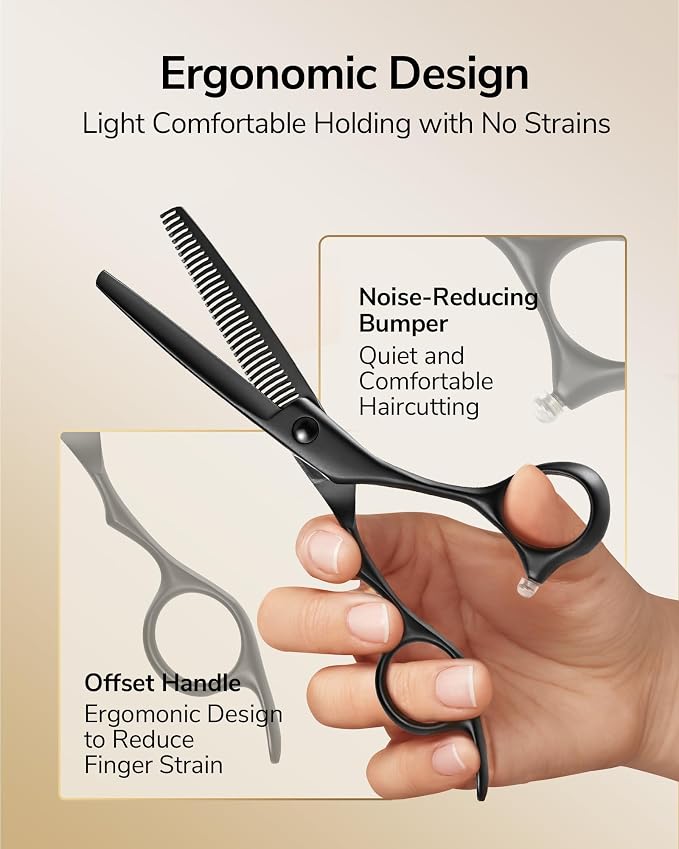 ULG Hair Cutting Scissors Thinning Shears Kit Professional Barber Hairdressing - Image 4