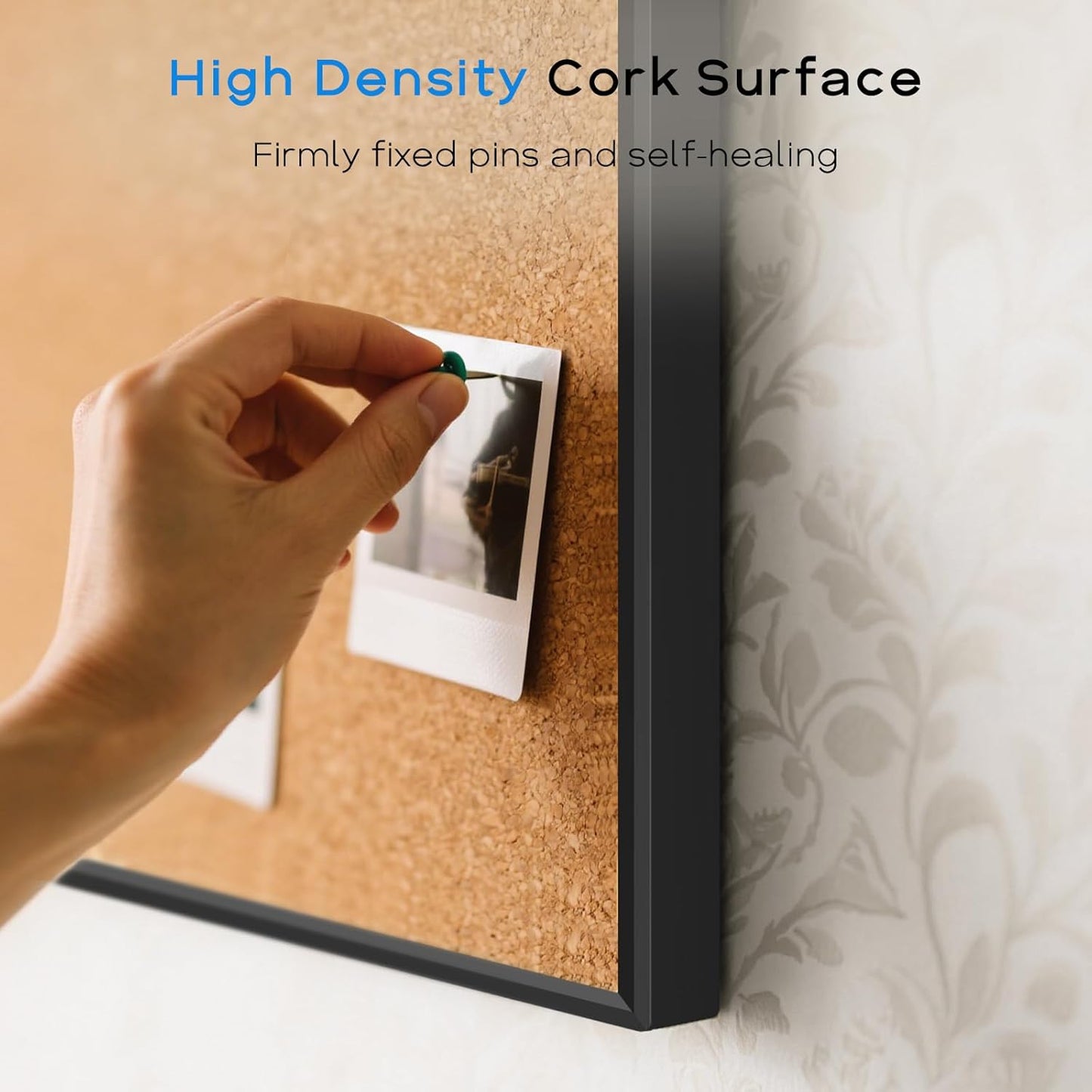 White Board Cork Board Combo, 36'' x 24'', Magnetic Dry Erase Board and Pin Board for Wall, Black Aluminum Frame Bulletin Board for Home Office School with Accessories