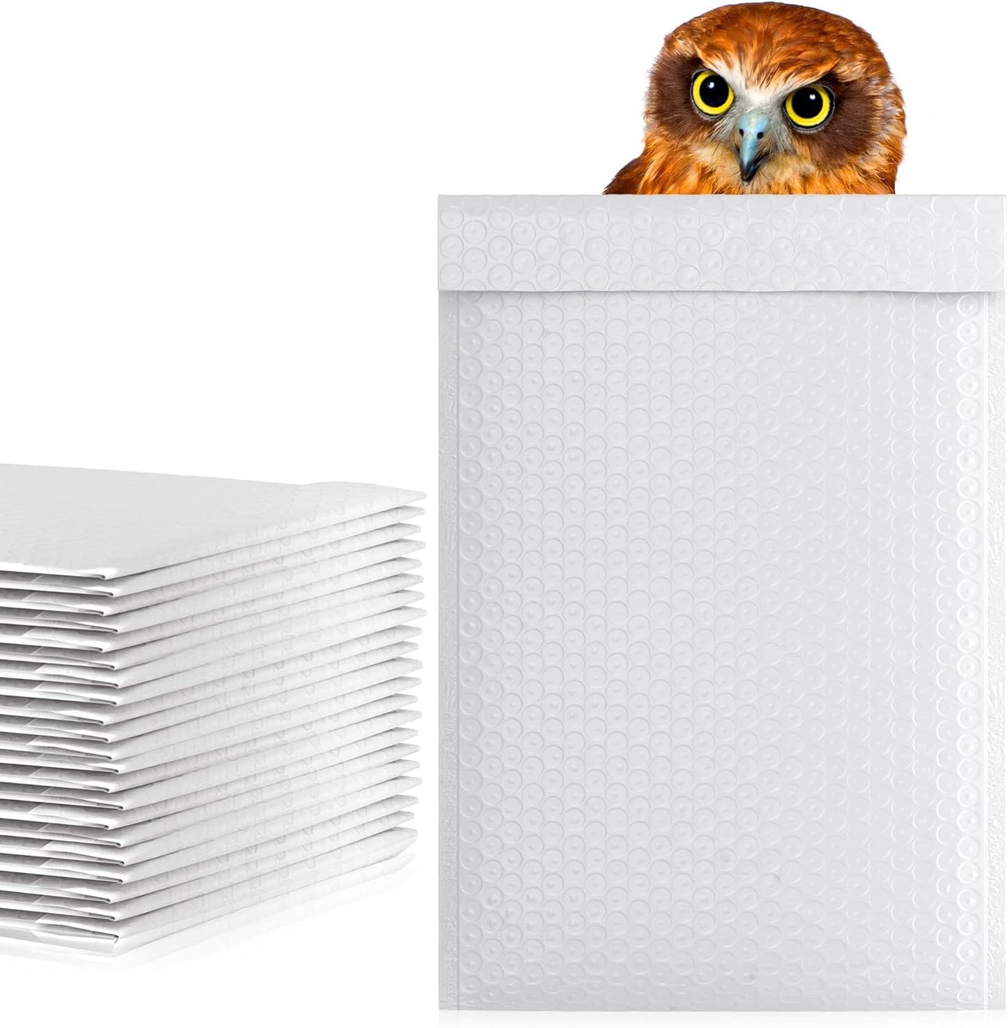 White Poly Bubble Mailers 12.5 x 18 Inch. Pack of 100 Padded Envelopes Waterproof. Self Seal Padded Mailers with Durable Seams. Lightweight Padded Shipping Envelopes for Mailing Fragile Things