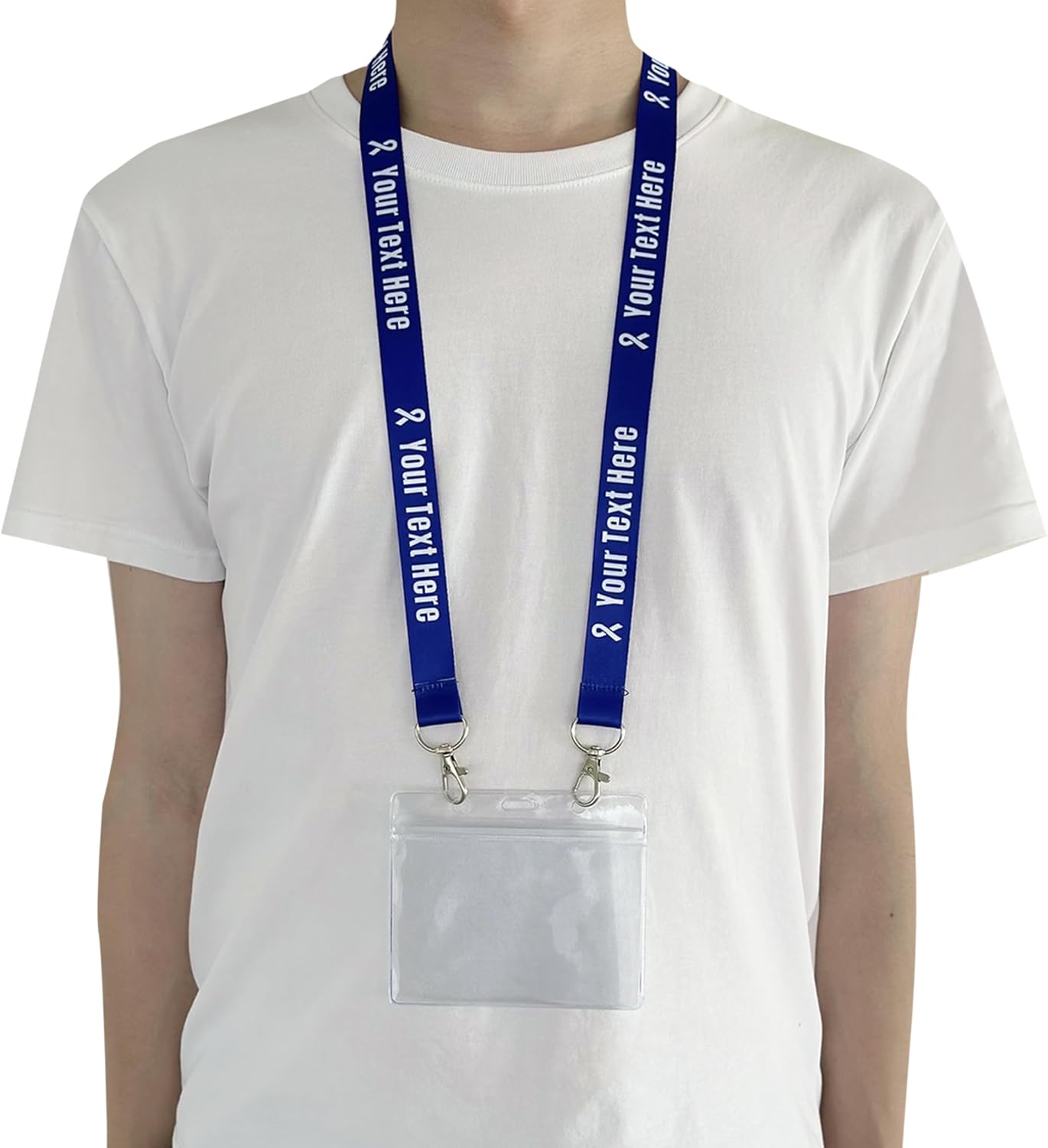 Custom Double Hook Lanyards Personalized 30-5000PCS with Text/Logo/Color, Customizable 2 Neck Straps Bulk with Safety Breakaway Clasp for Women Men Cruise Event, Business ID Badges Holder