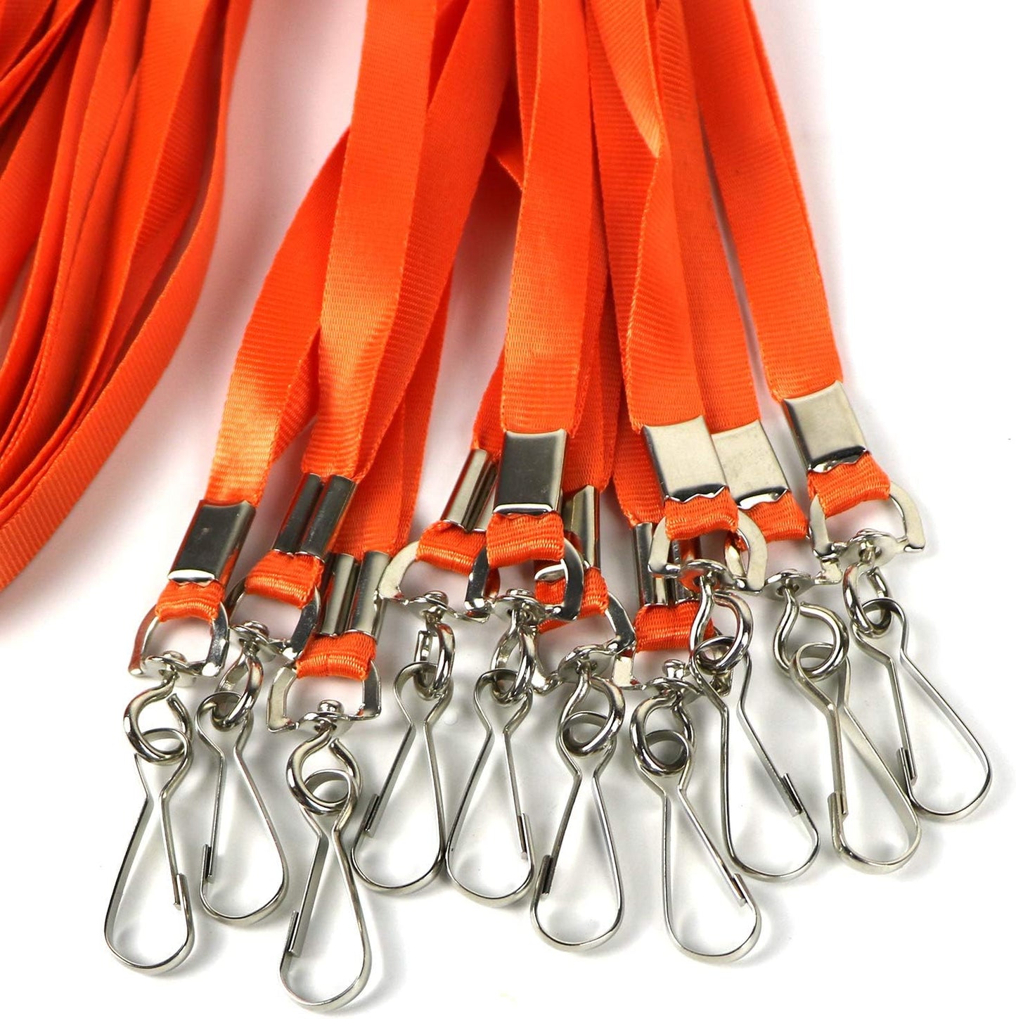 Bulk Lanyards Premium Cruise Lanyard Nylon Badge Lanyards for Id Holder Perfect for Office, Kids, Teachers (Orange, 100Pack)
