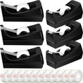 Yahenda 6 Pack Black Desktop Tape Dispenser Non Skid Base by Yahenda