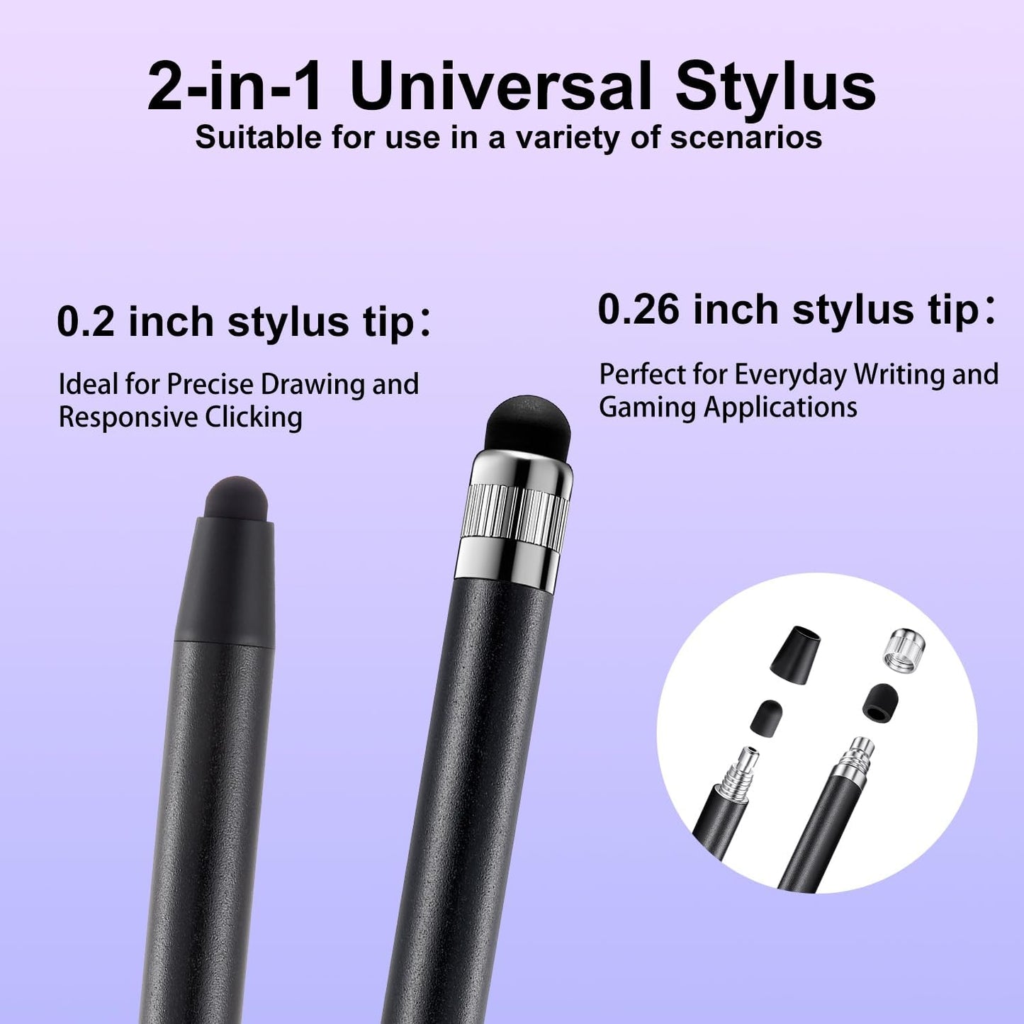 ChaoQ Stylus Pen for Touchscreen, 10pcs High Sensitivity and Precision Stylus Pen for iPad iPhone Android Compatible and All Touch Screens (Black/Rose Gold)