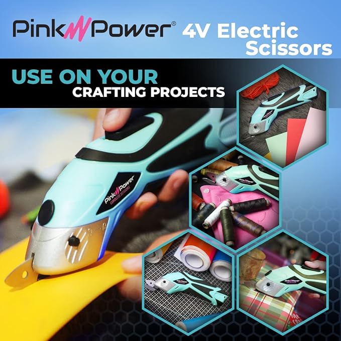 Pink Power Electric Fabric Scissors Box Cutter - Image 4